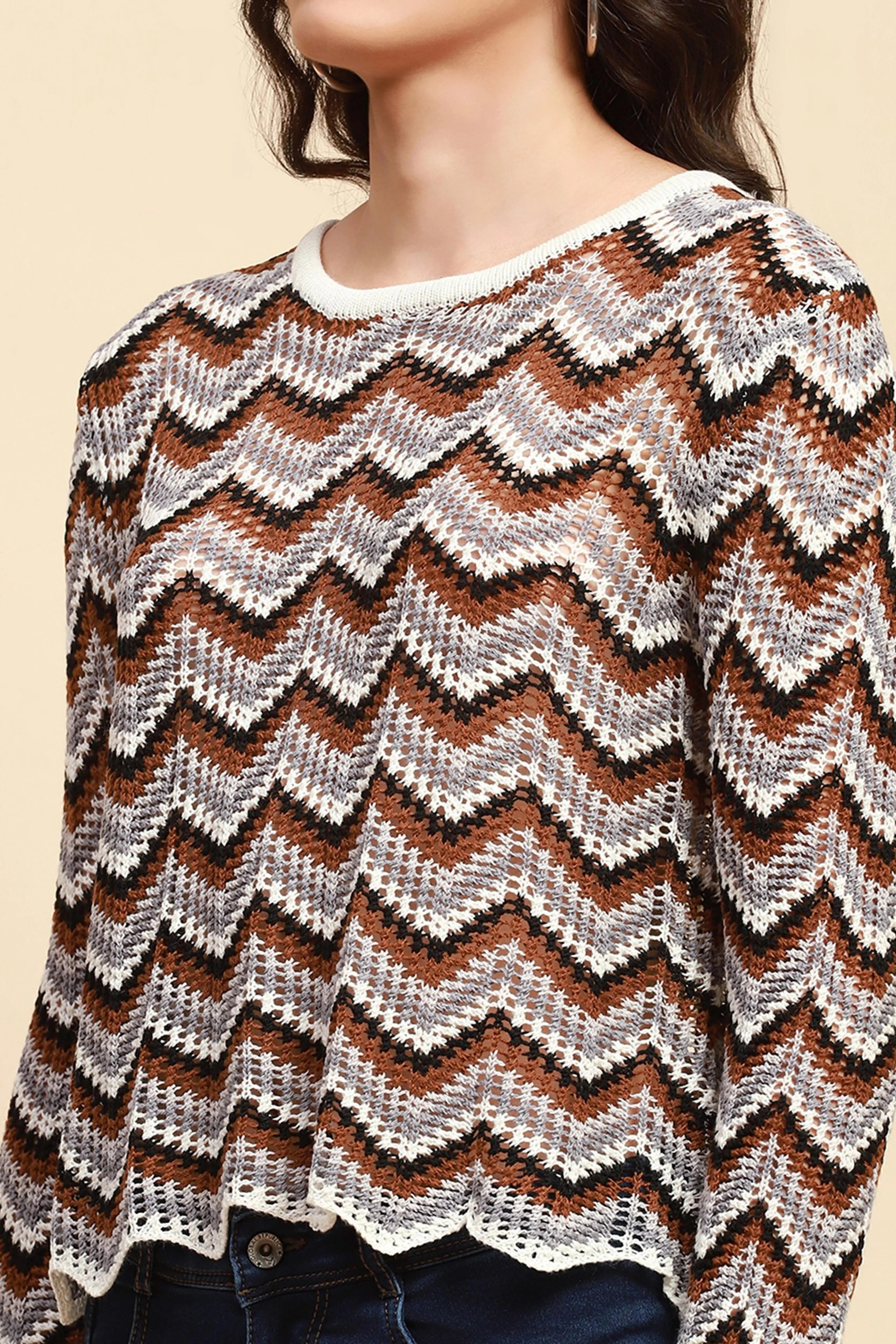 Grey Acrylic Loose Fit Top - Global Republic