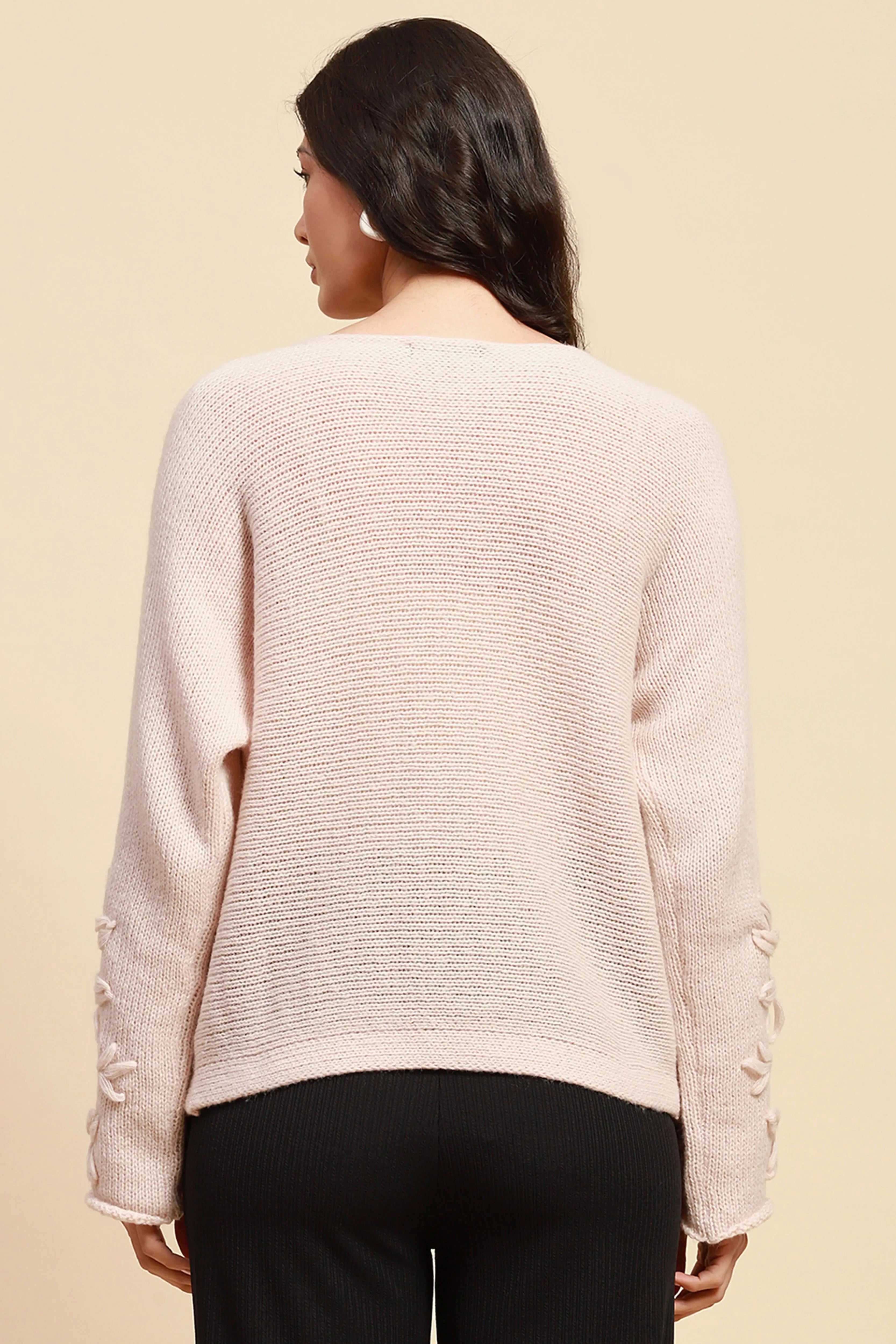Natural Wool Blend Loose Pullover - Global Republic