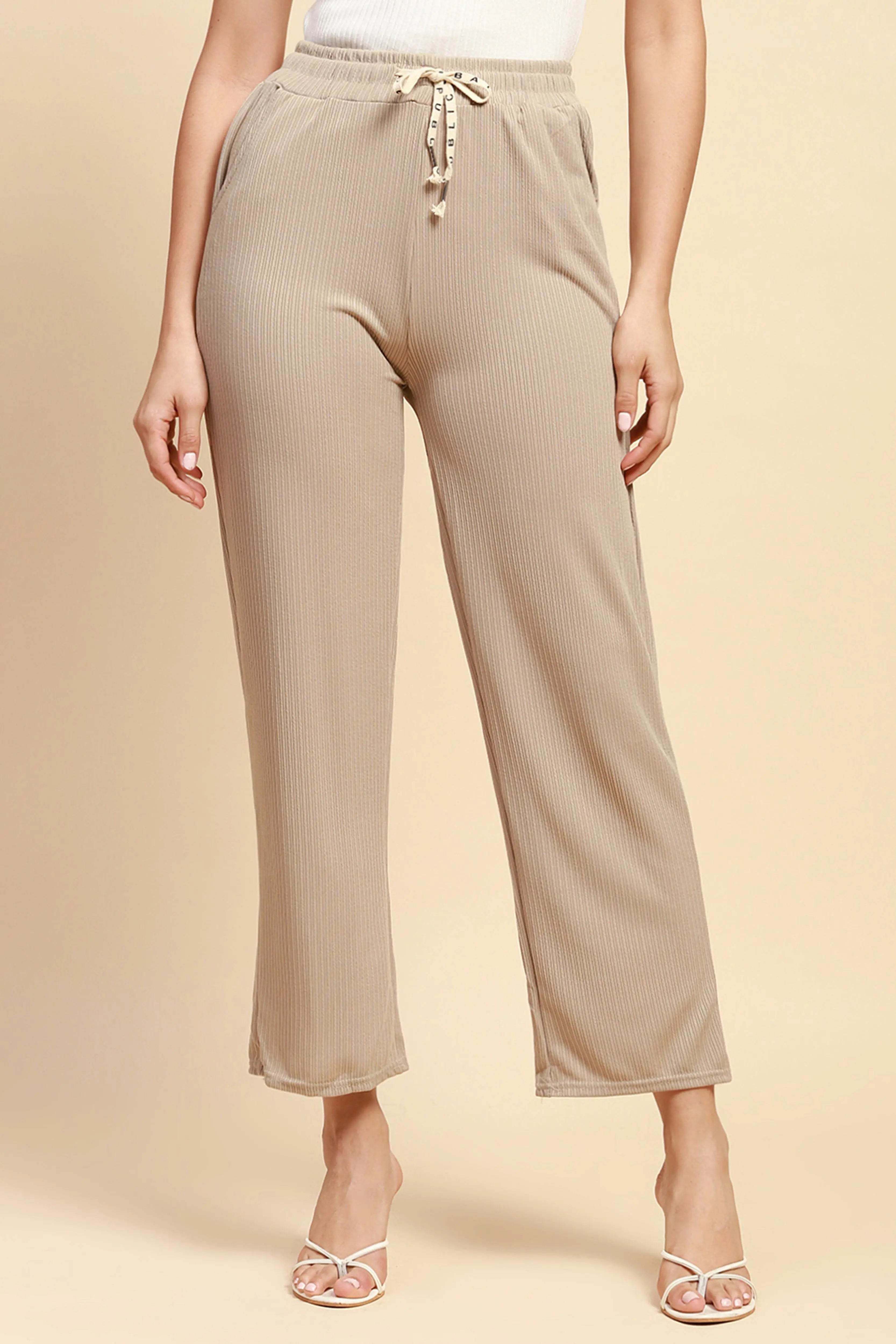 Beige  Solid Lower - Global Republic