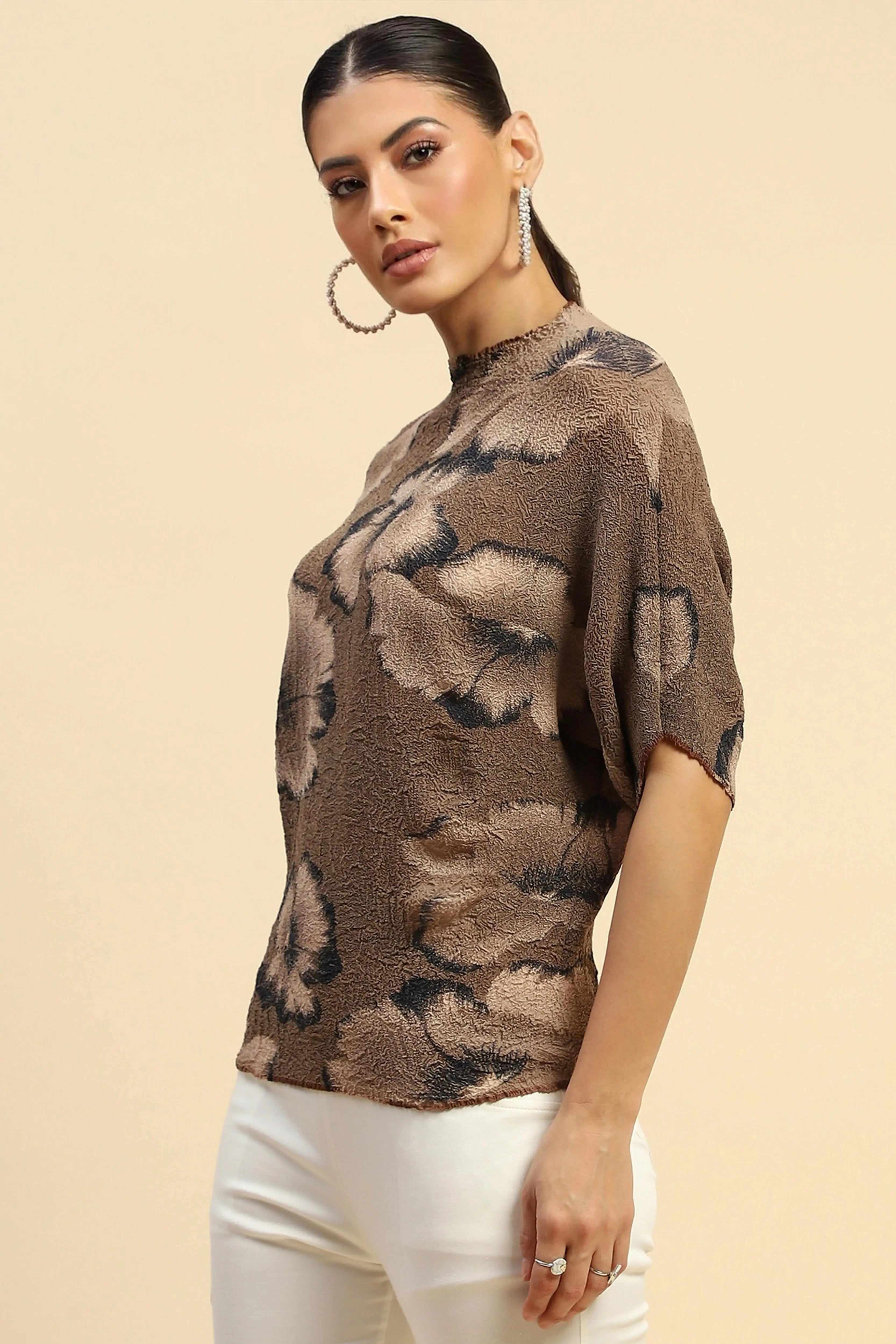 Brown  Stretchable Top - Global Republic