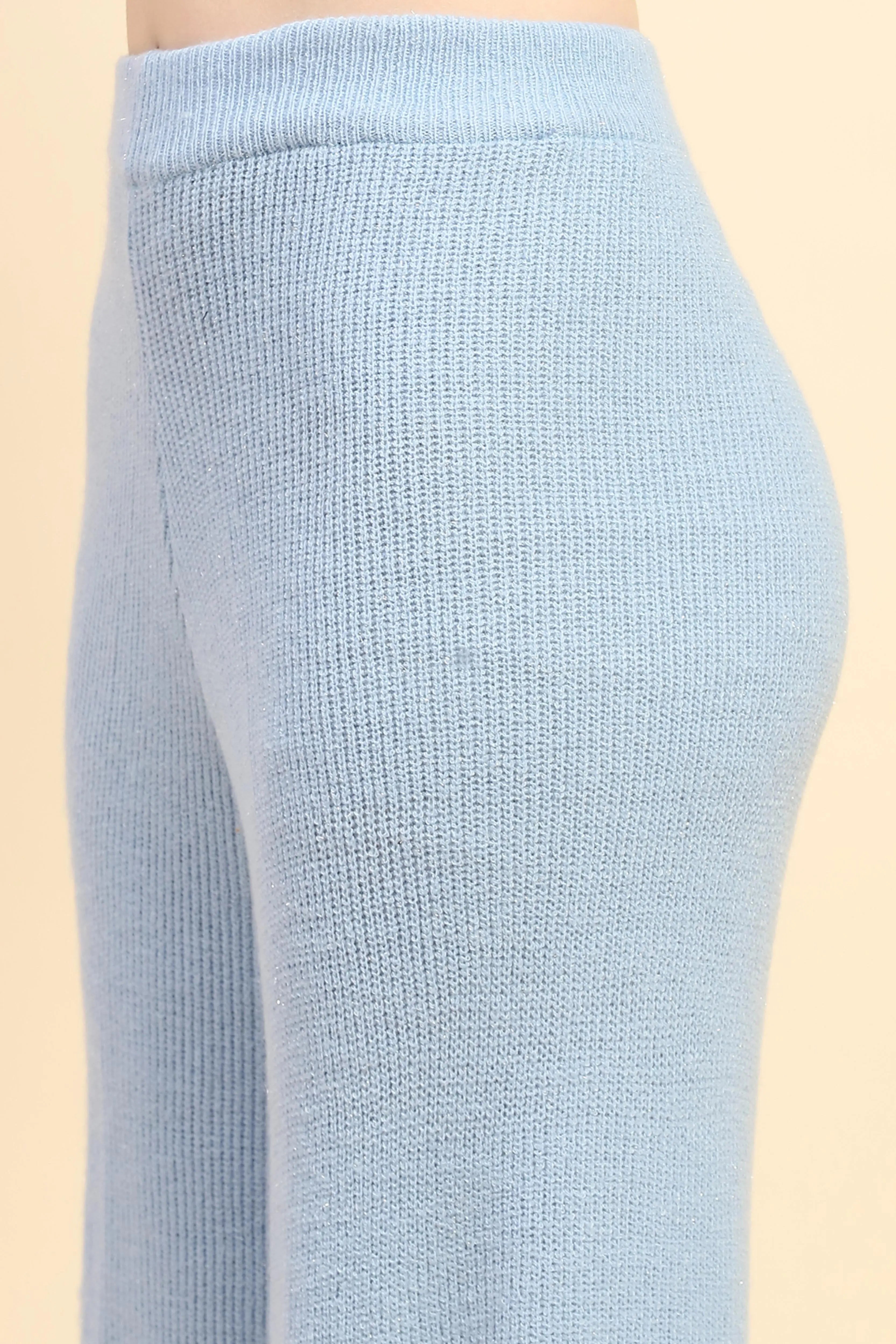 Blue Solid Acrylic Blend Winter Co-ord Set - Global Republic