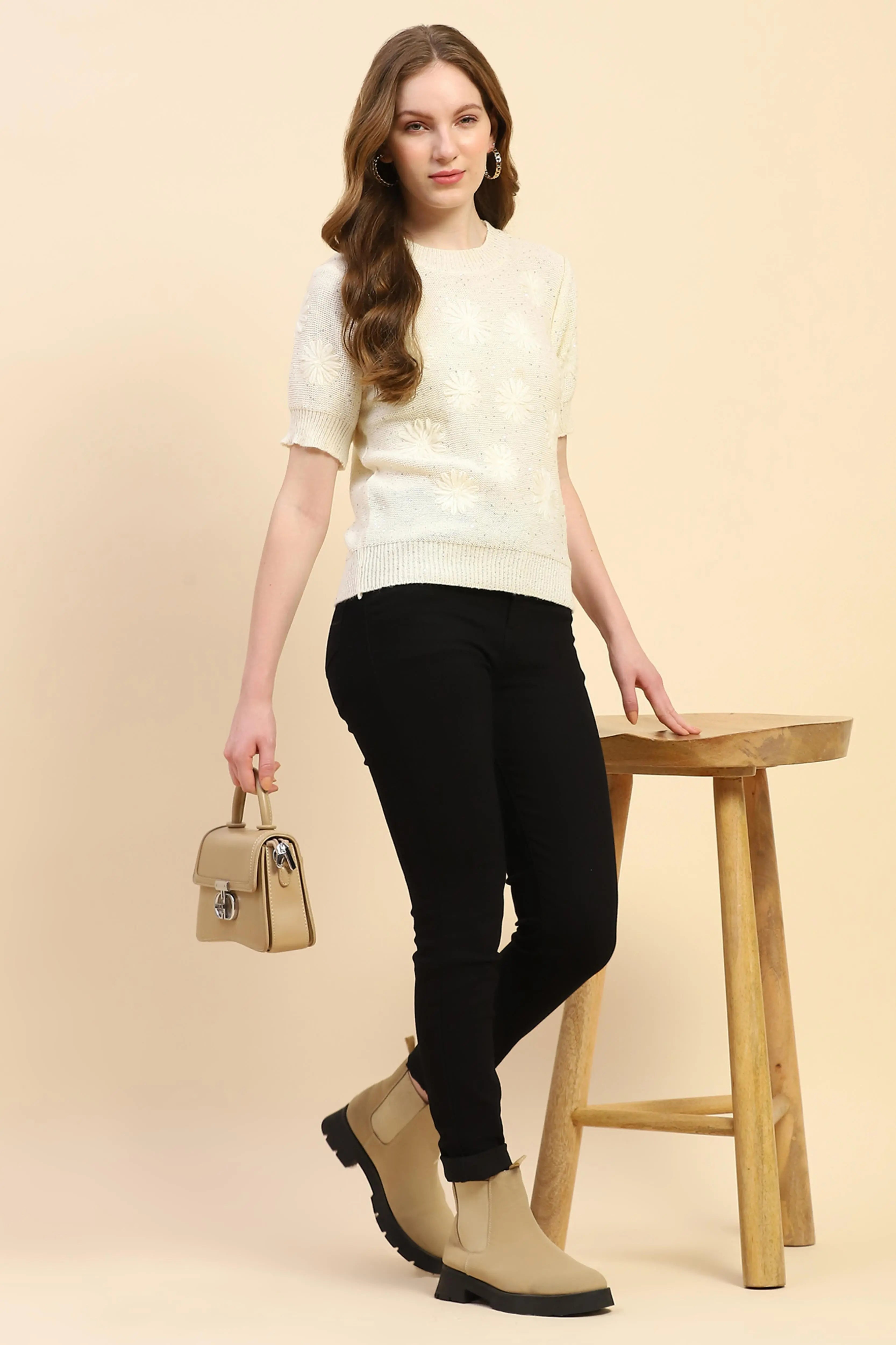 Acrylic Blend Embroidered Pullover - Global Republic