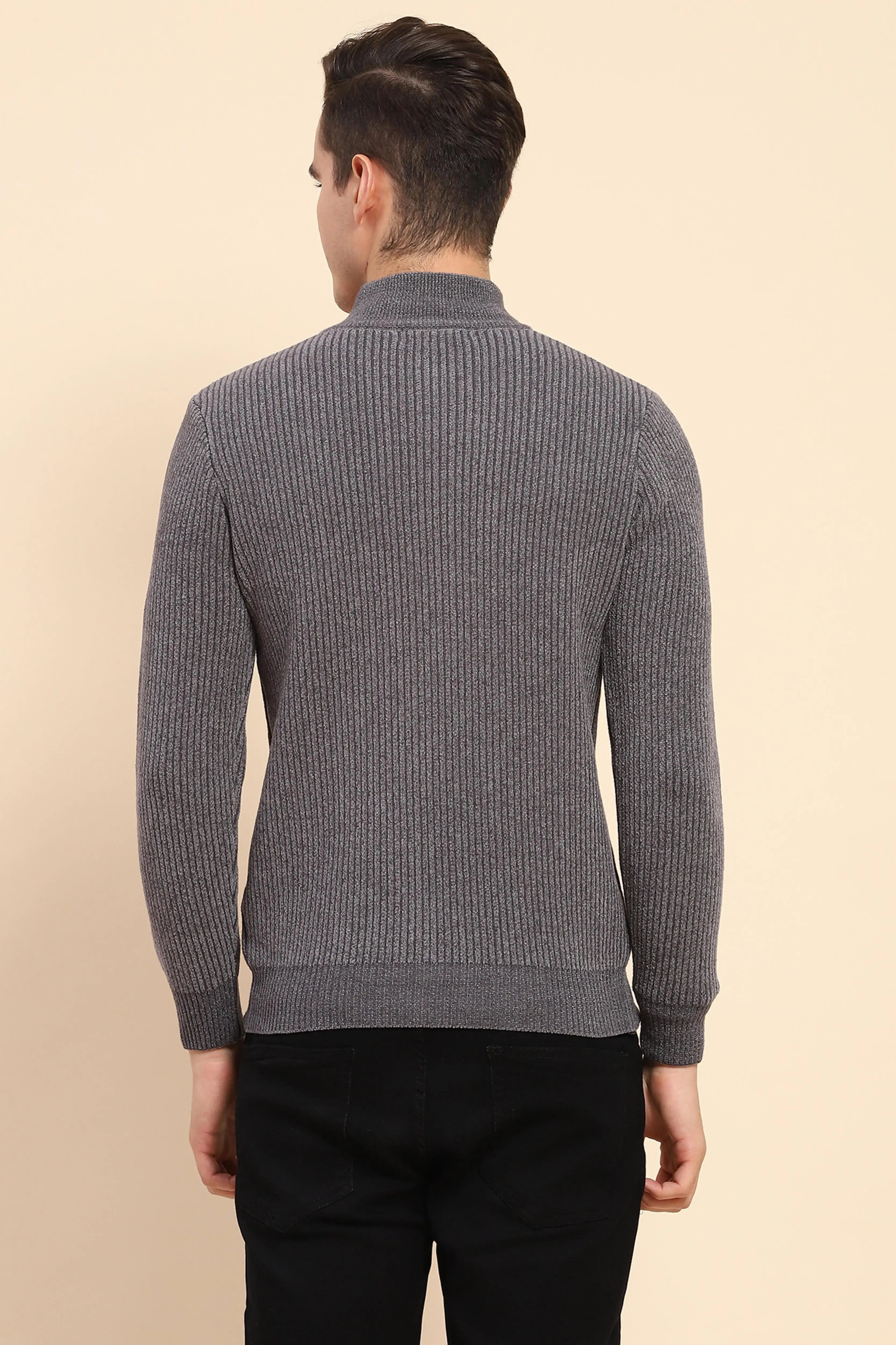 Grey  Knit Pullover - Global Republic