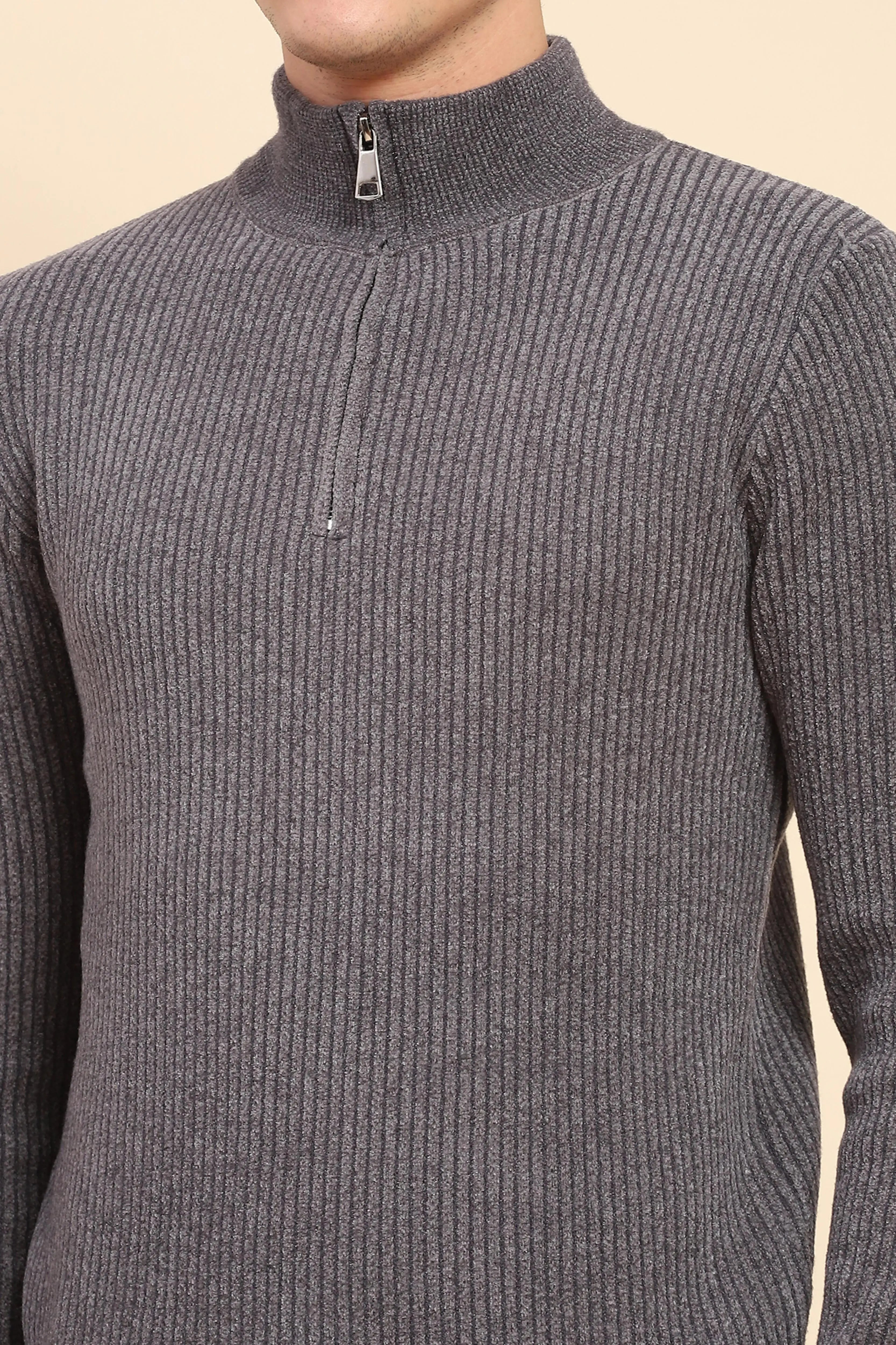 Grey  Knit Pullover - Global Republic