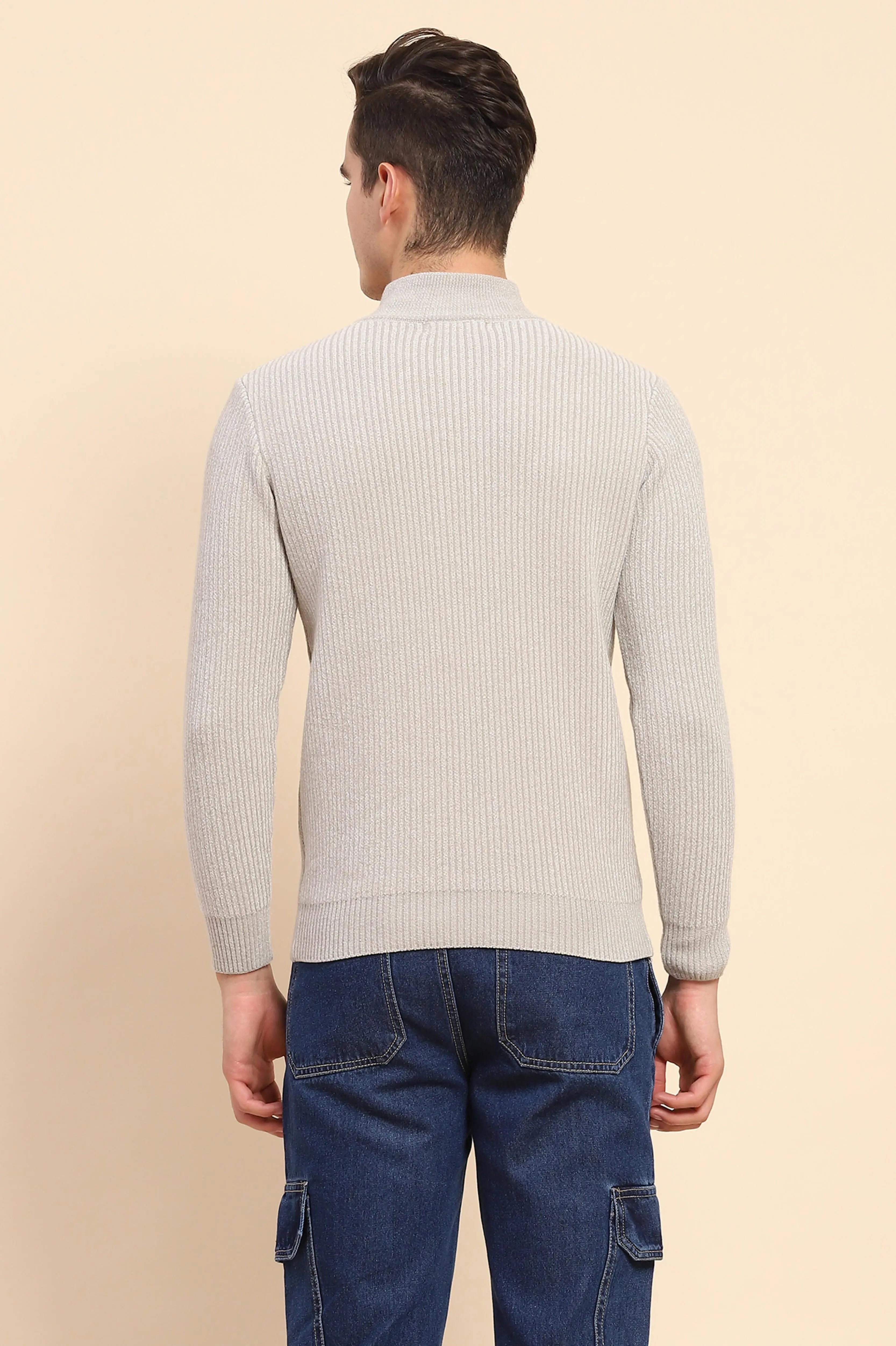 Ecru  Knit Winter Wear Pullover - Global Republic