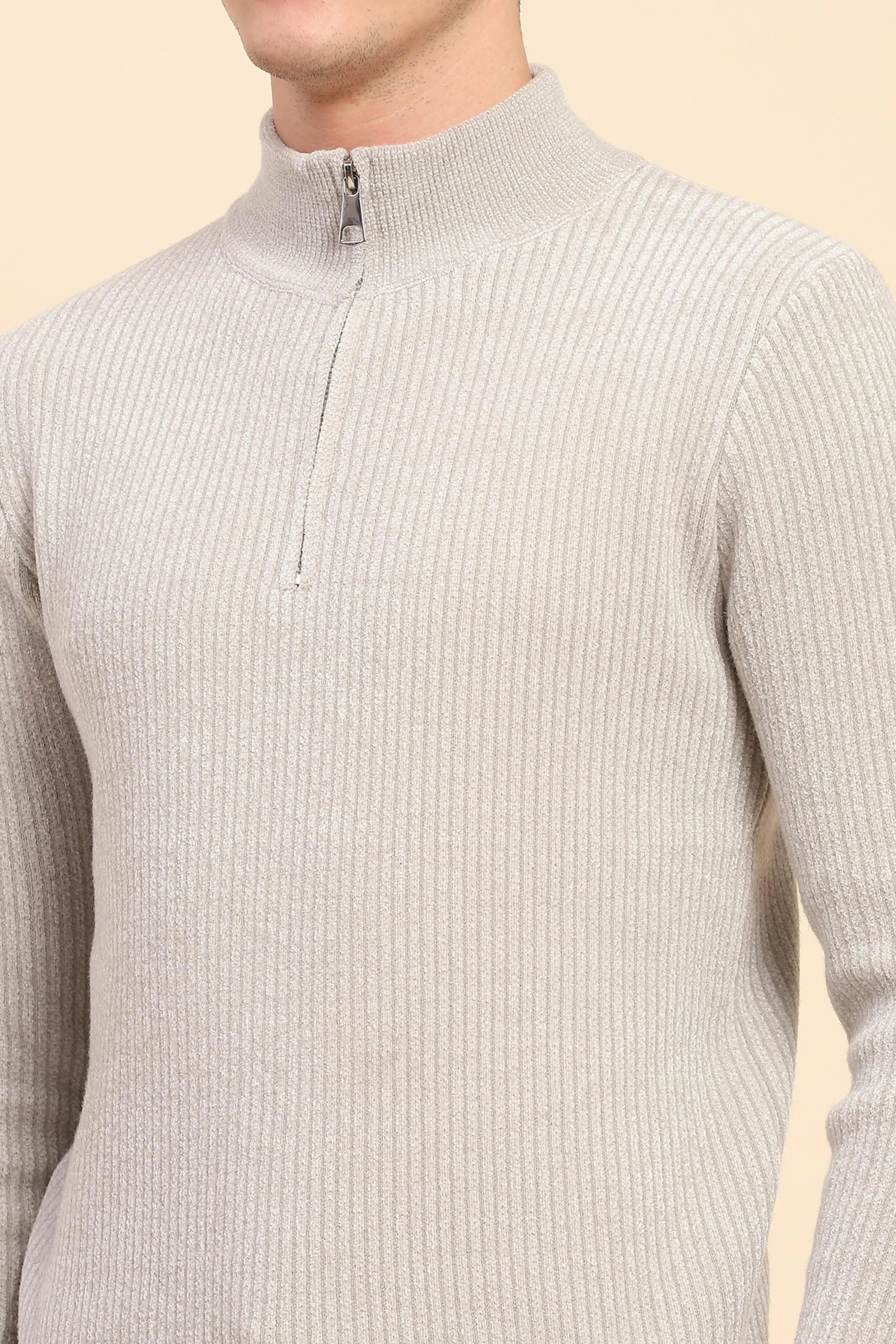Ecru  Knit Winter Wear Pullover - Global Republic
