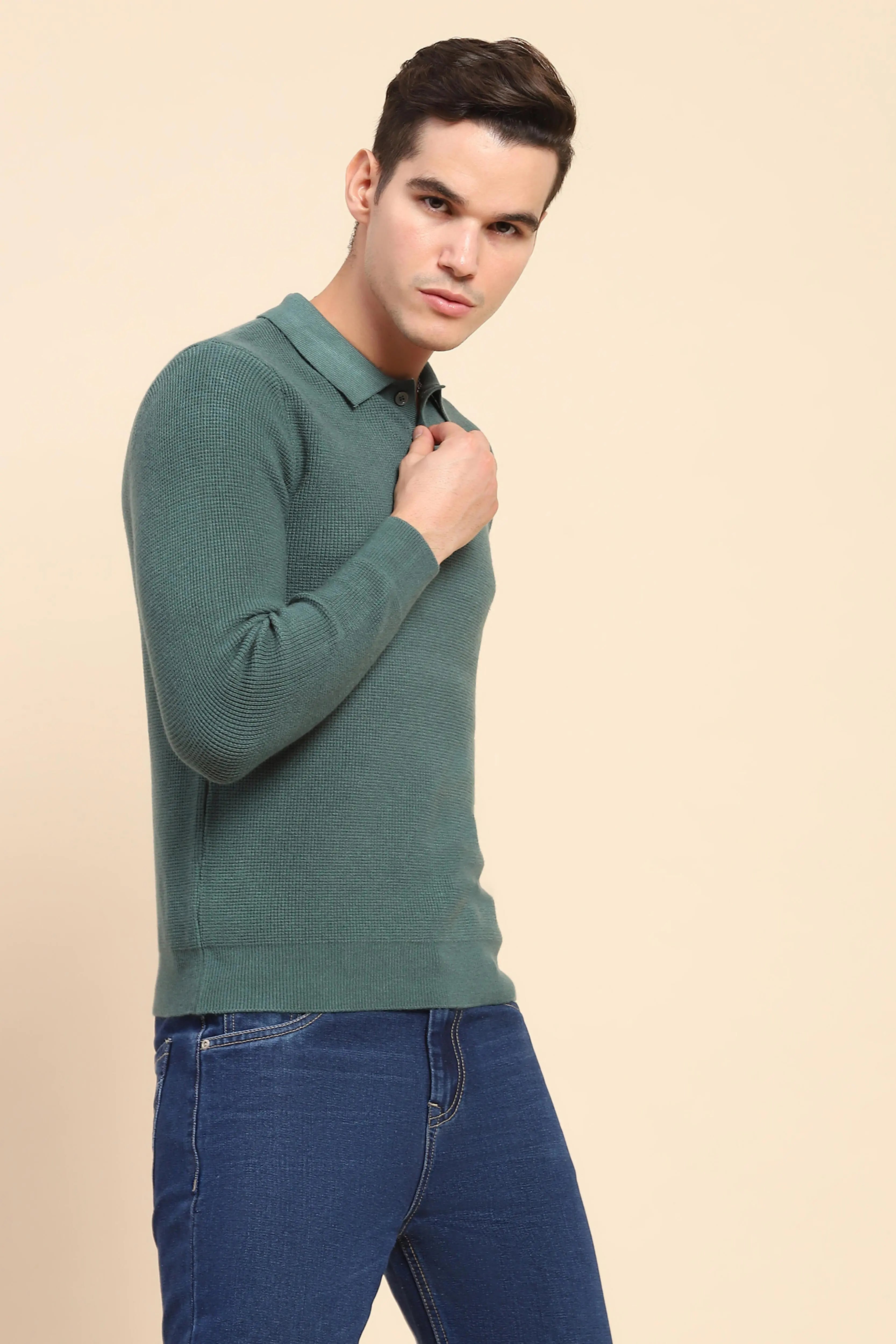 Green  Knit Pullover - Global Republic