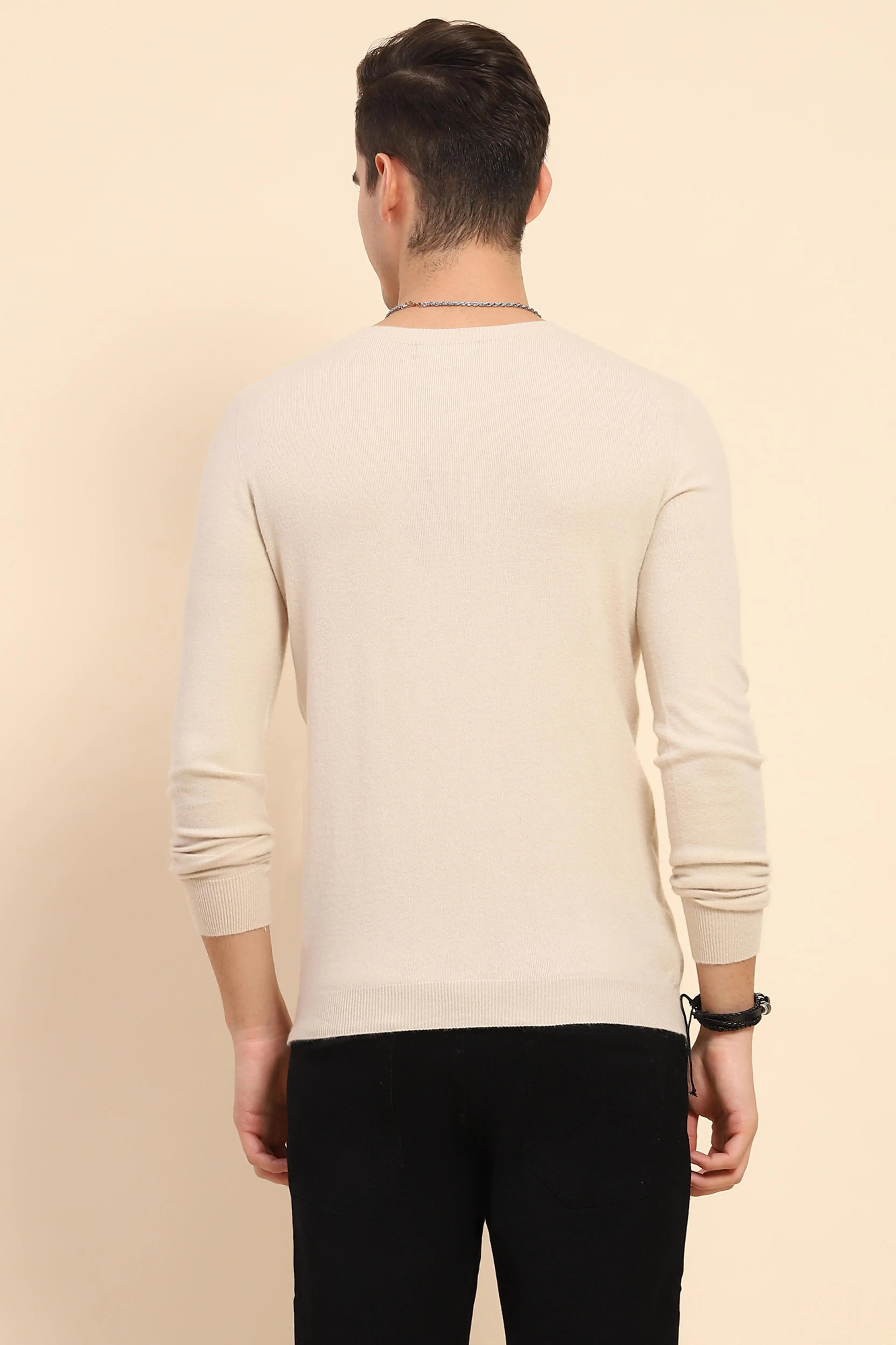 Beige Wool Blend Pullover - Global Republic