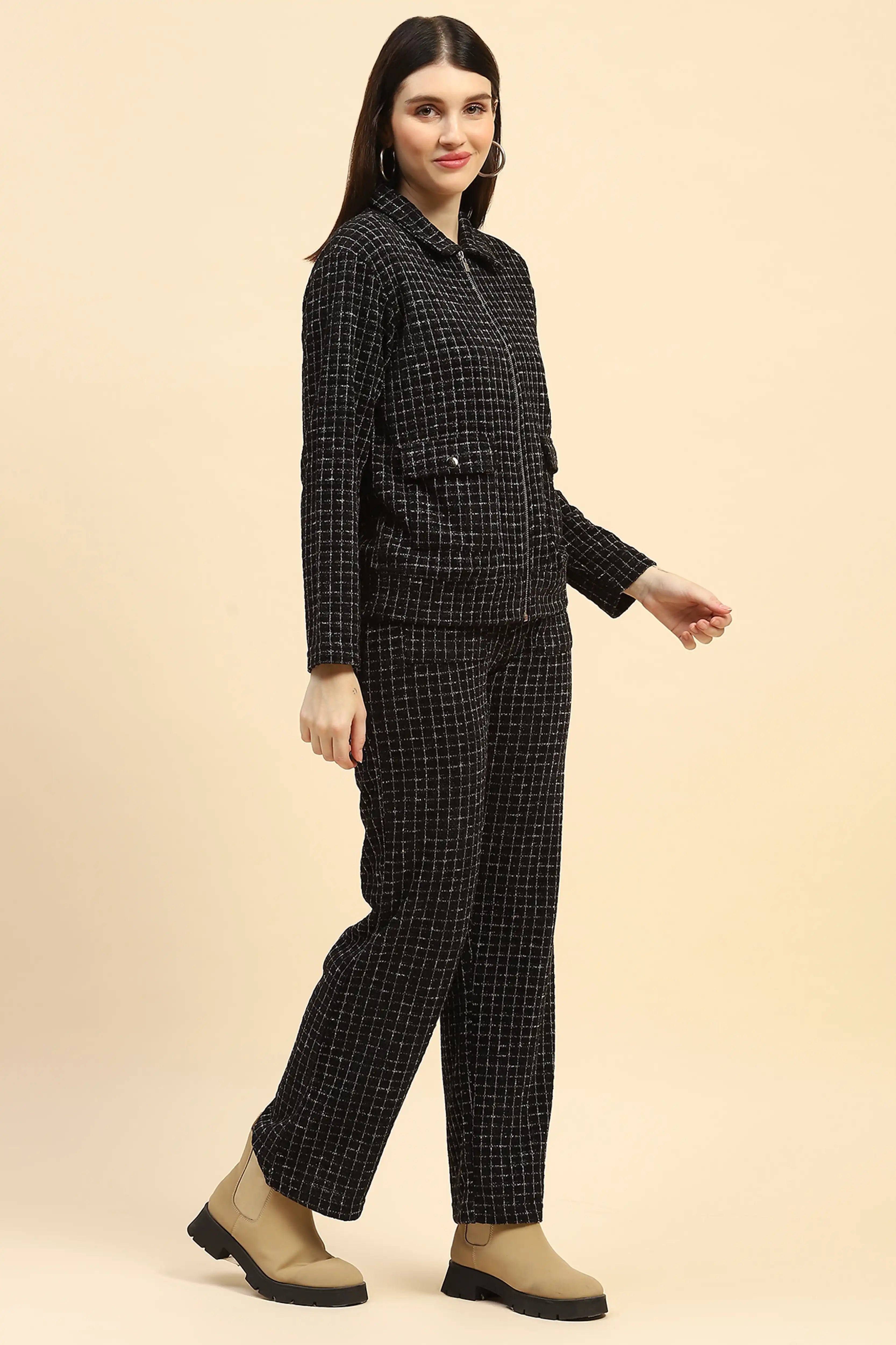 Black Checkerd Co ord Set