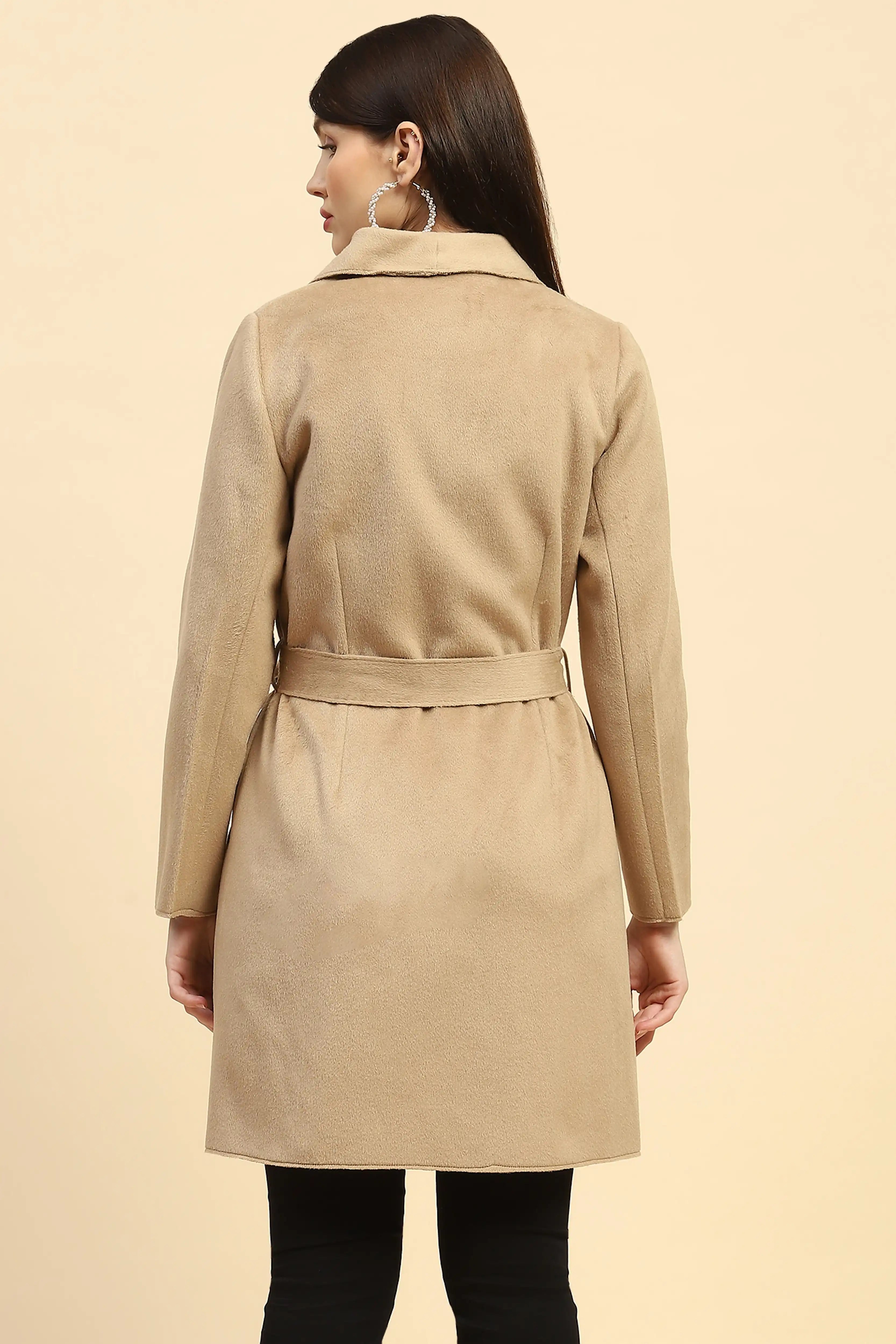 Mouse Solid Viscose Long Coat