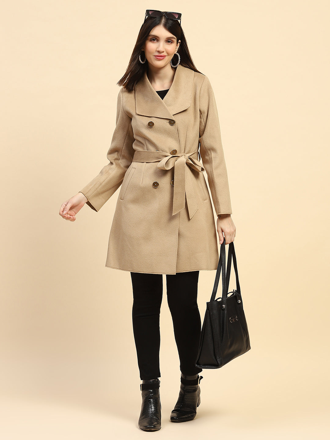 Mouse Solid  Viscose Long Coat - Global Republic