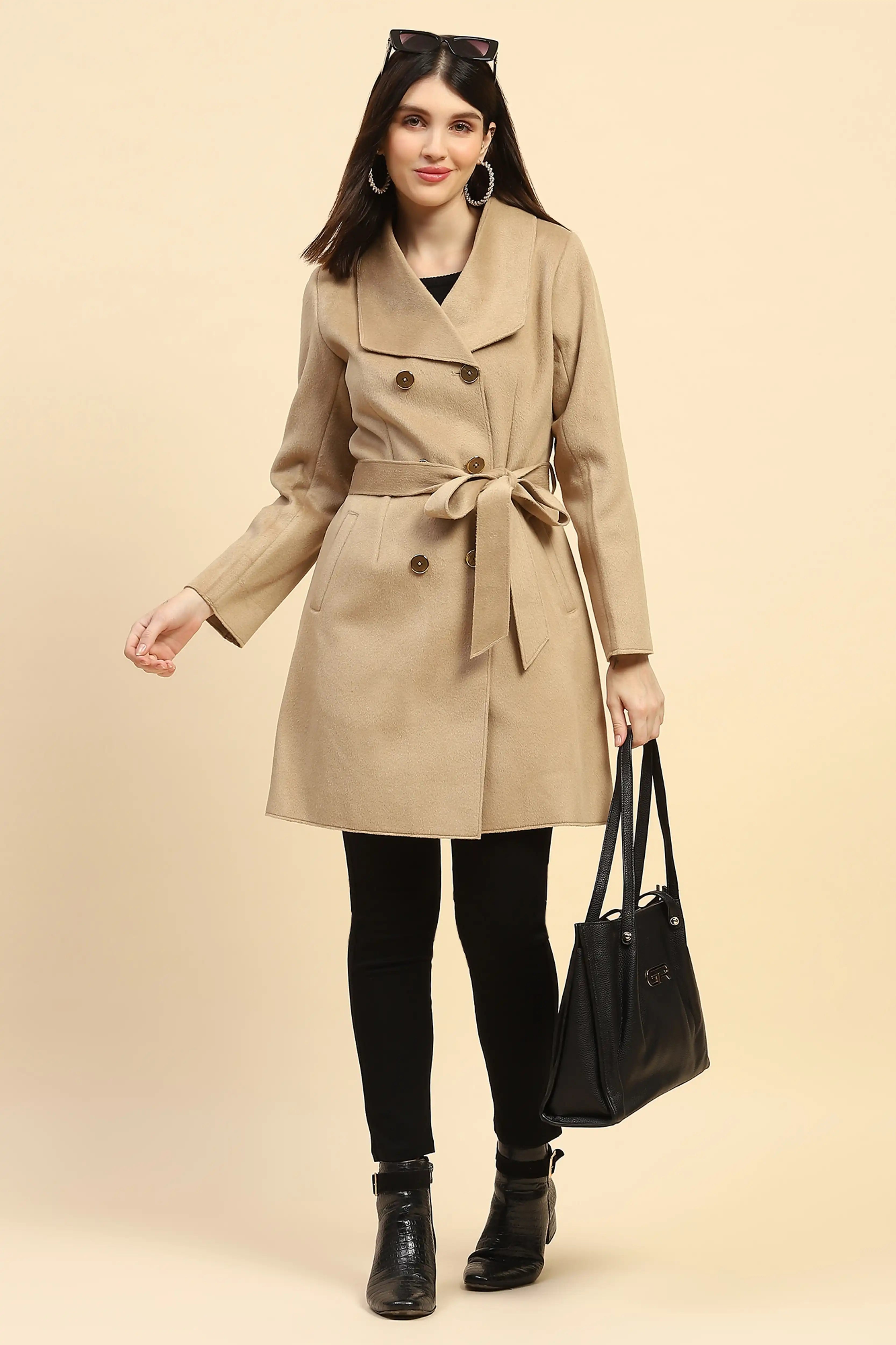 Mouse Solid Viscose Long Coat