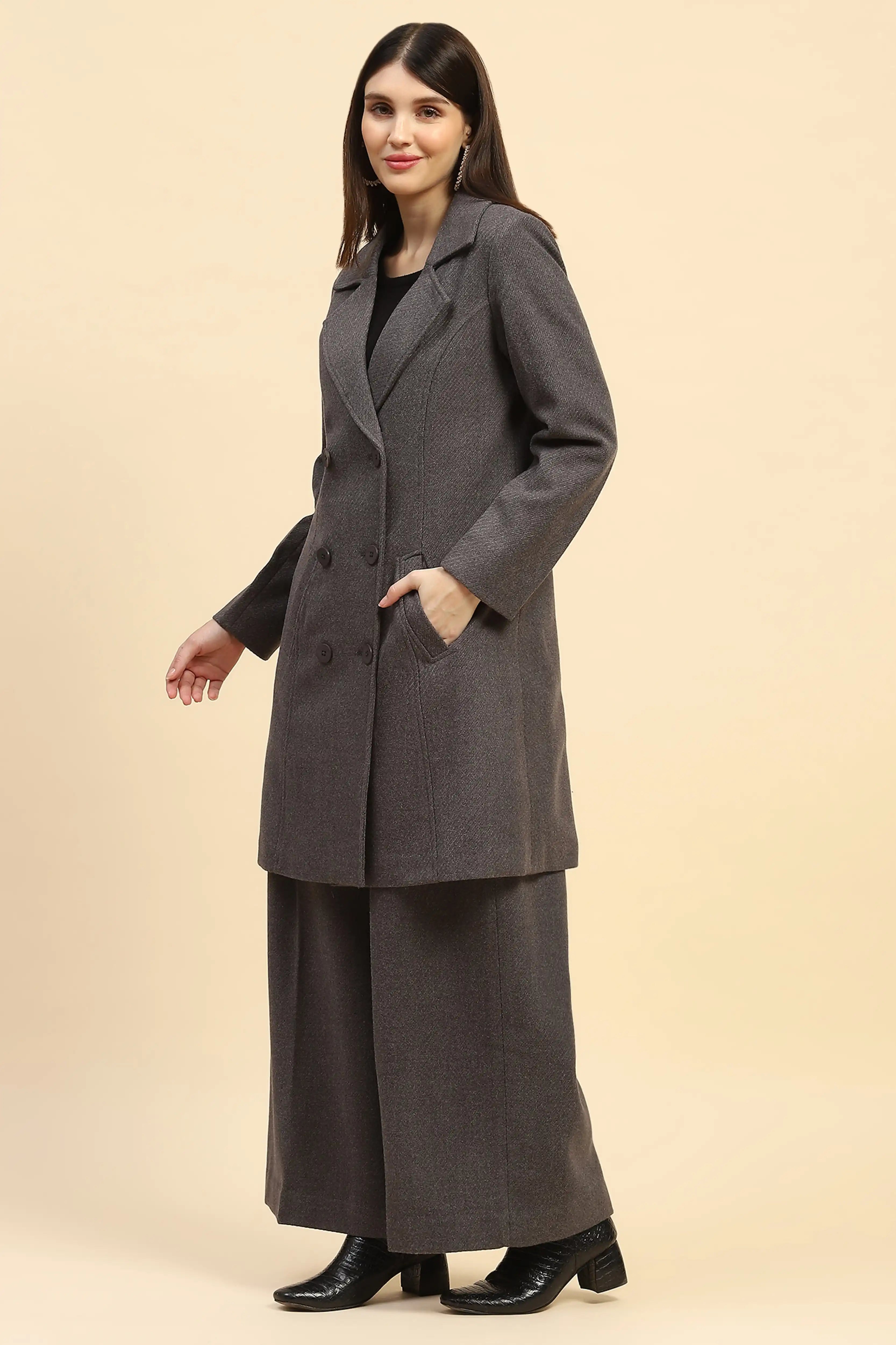 Grey Viscose Loose Winter Set