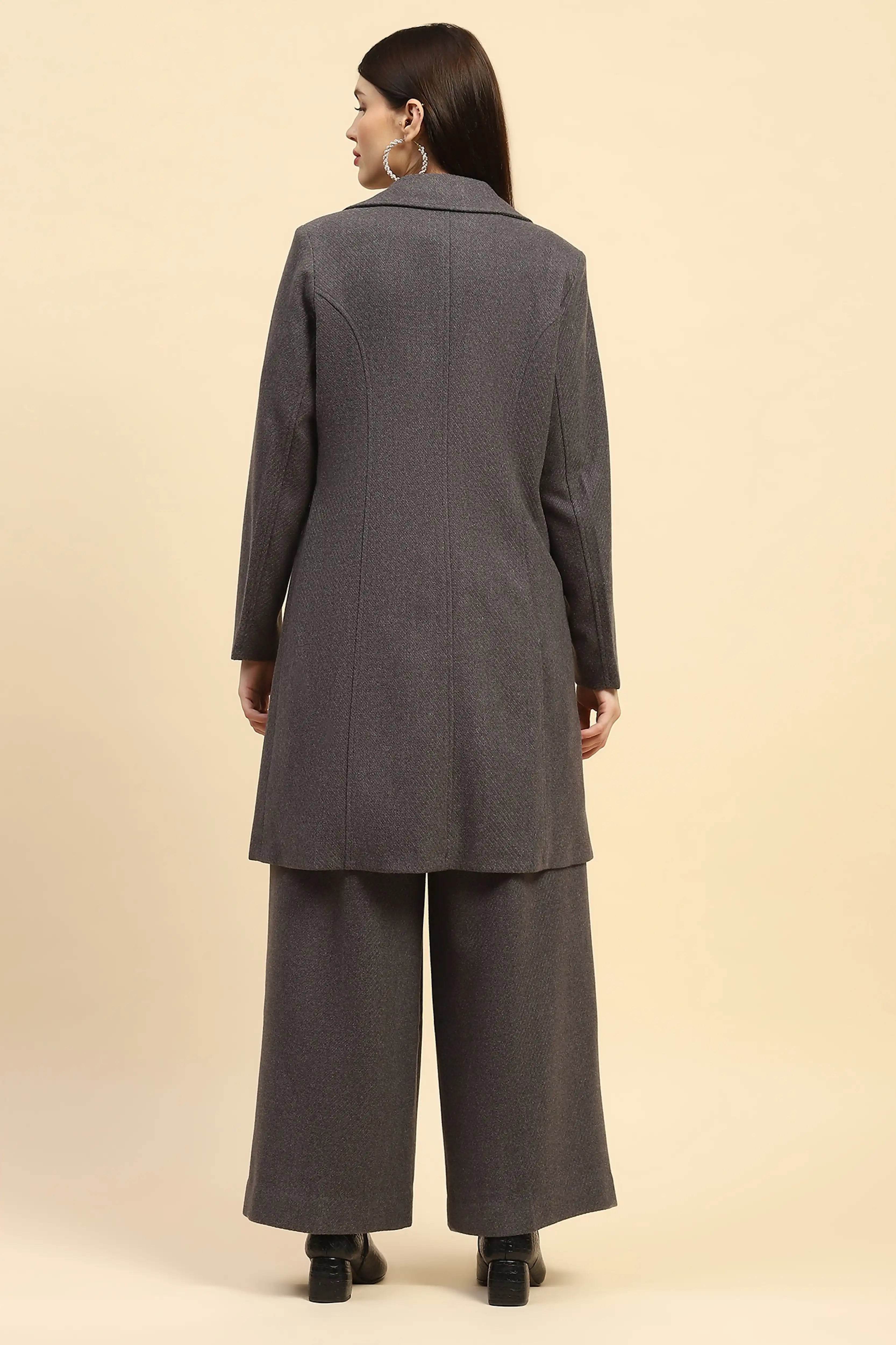 Grey Viscose Loose Winter Set