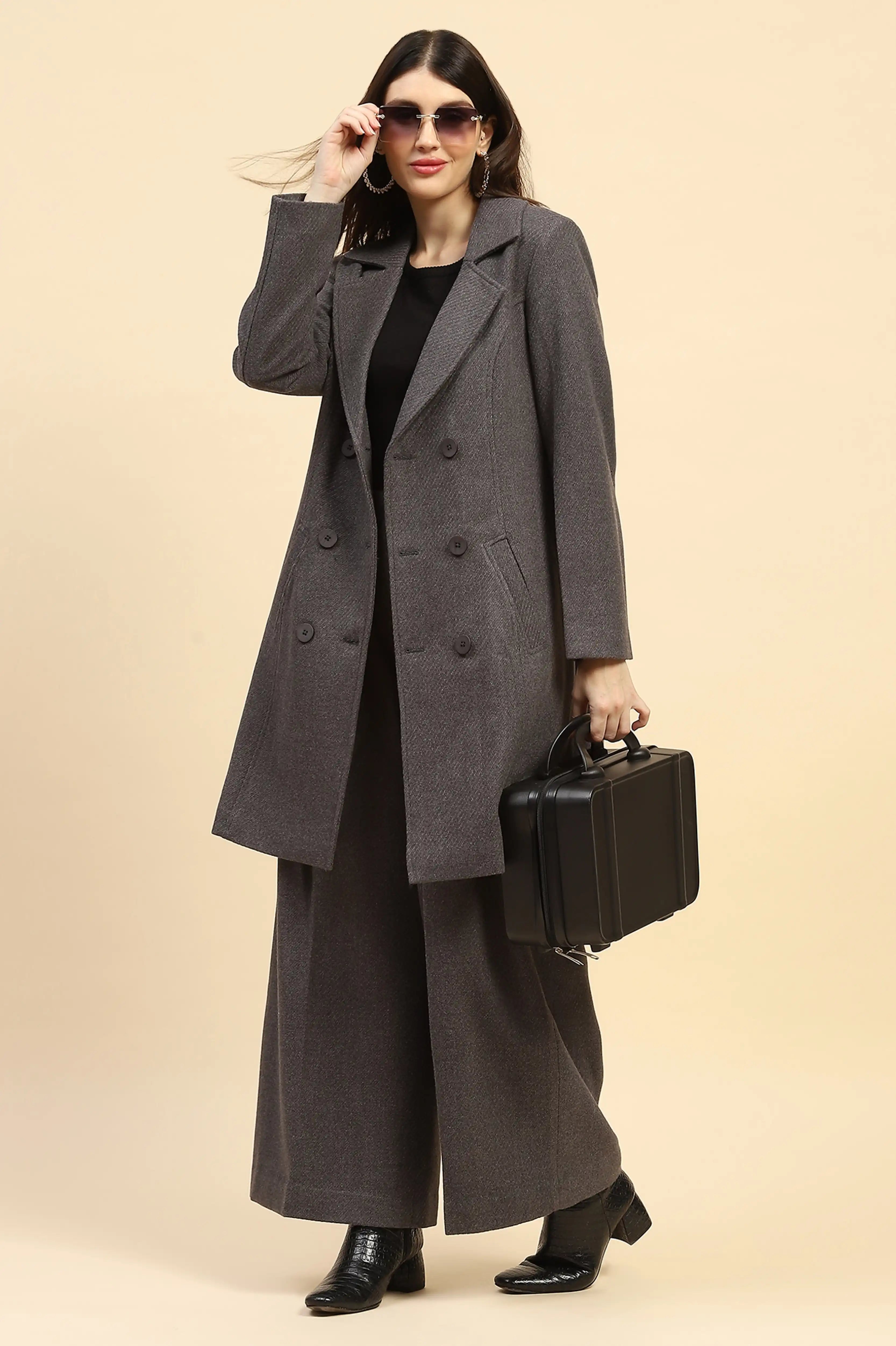 Grey Viscose Loose Winter Set