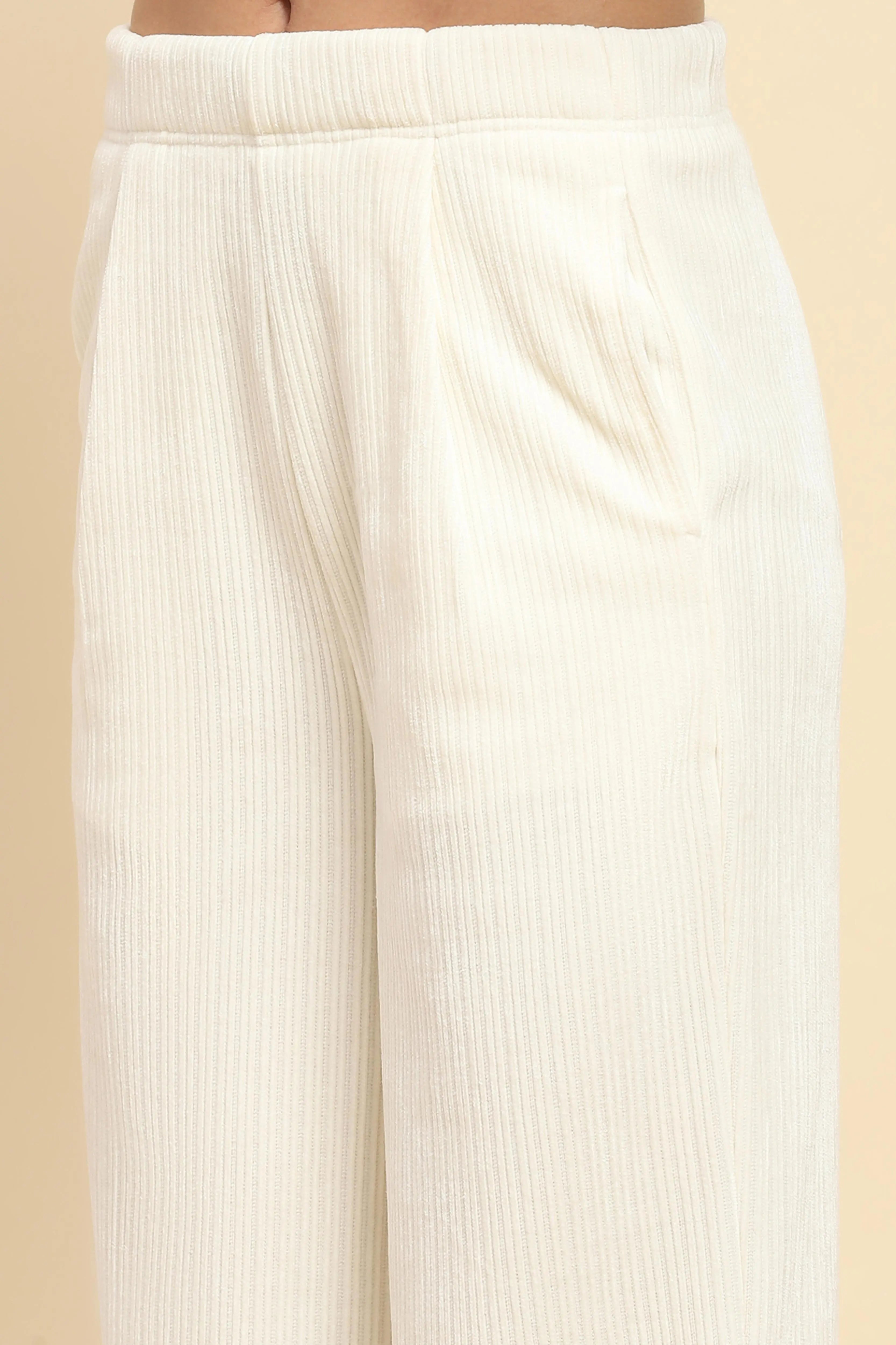 White  Solid Loose Lower - Global Republic