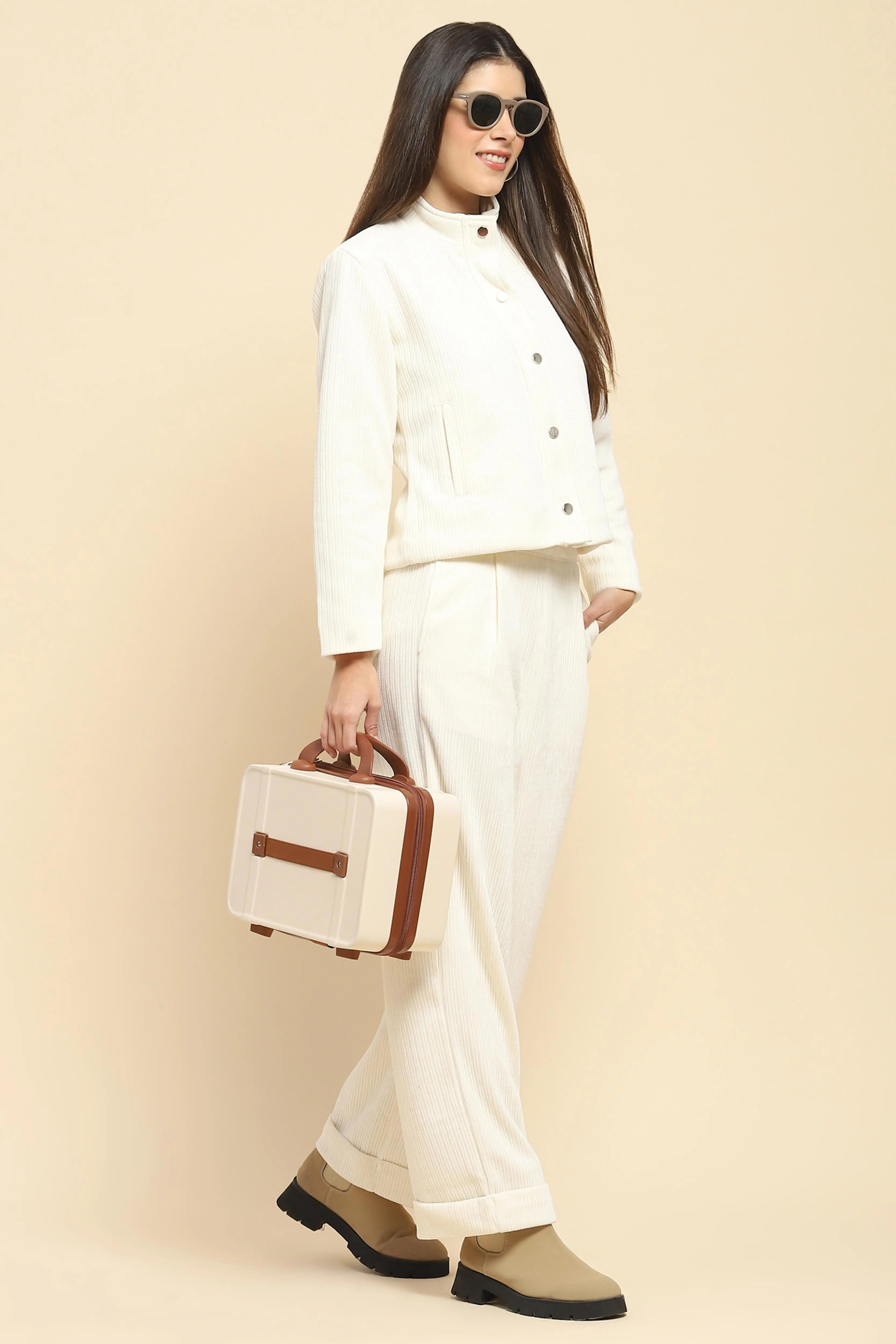 White  Solid Loose Lower - Global Republic