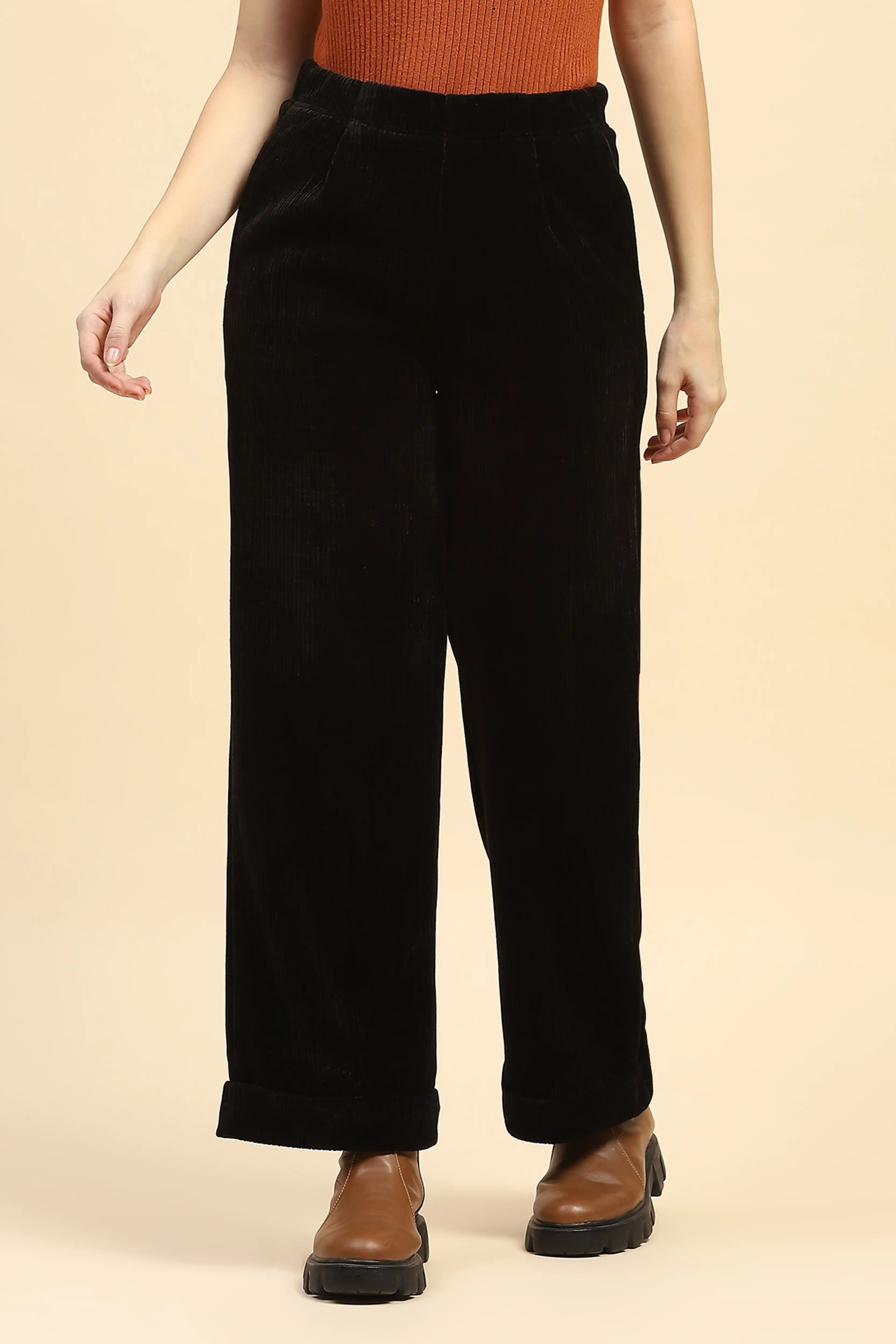 Black Solid Winter Lower