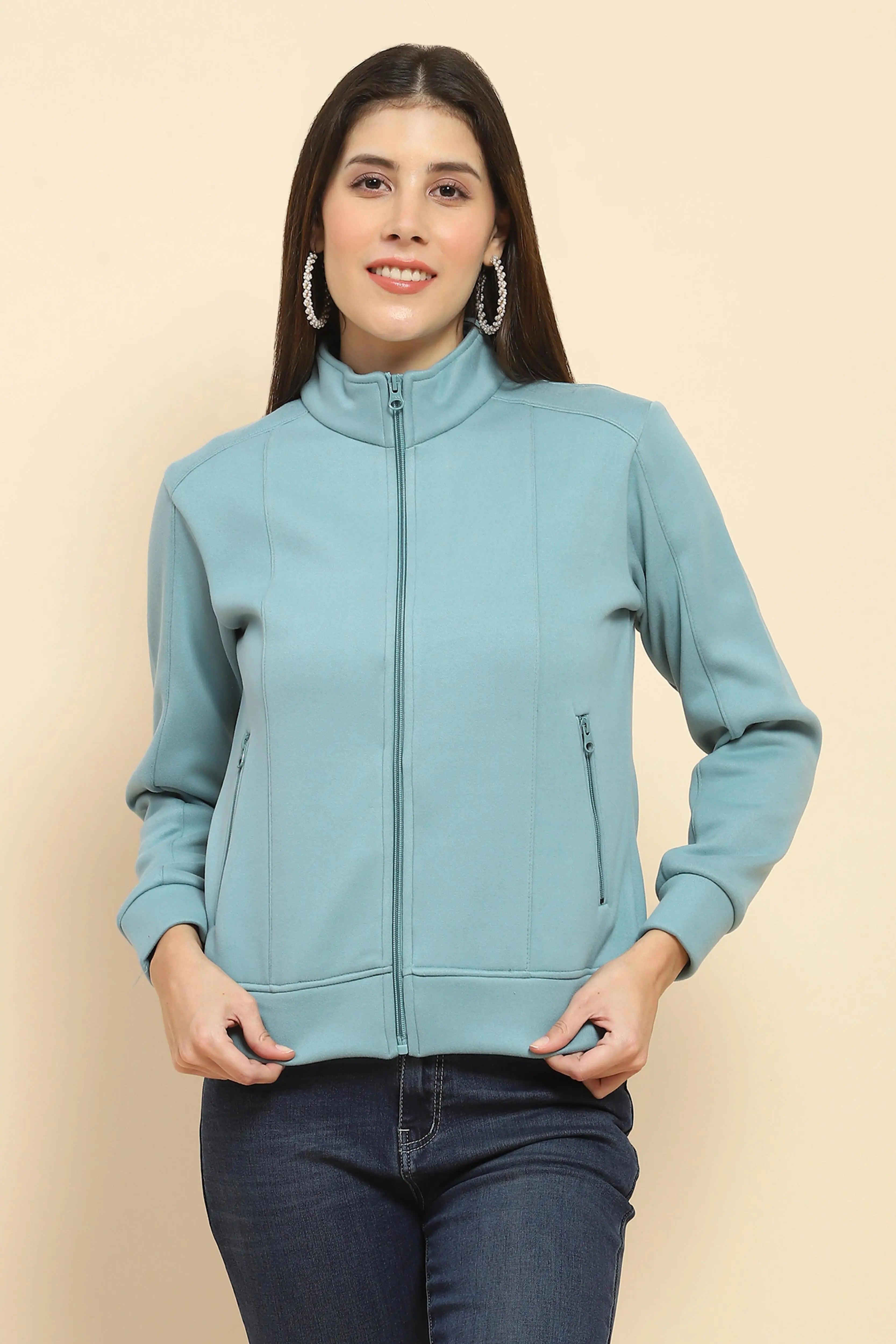 Blue  Solid Sweatshirt - Global Republic