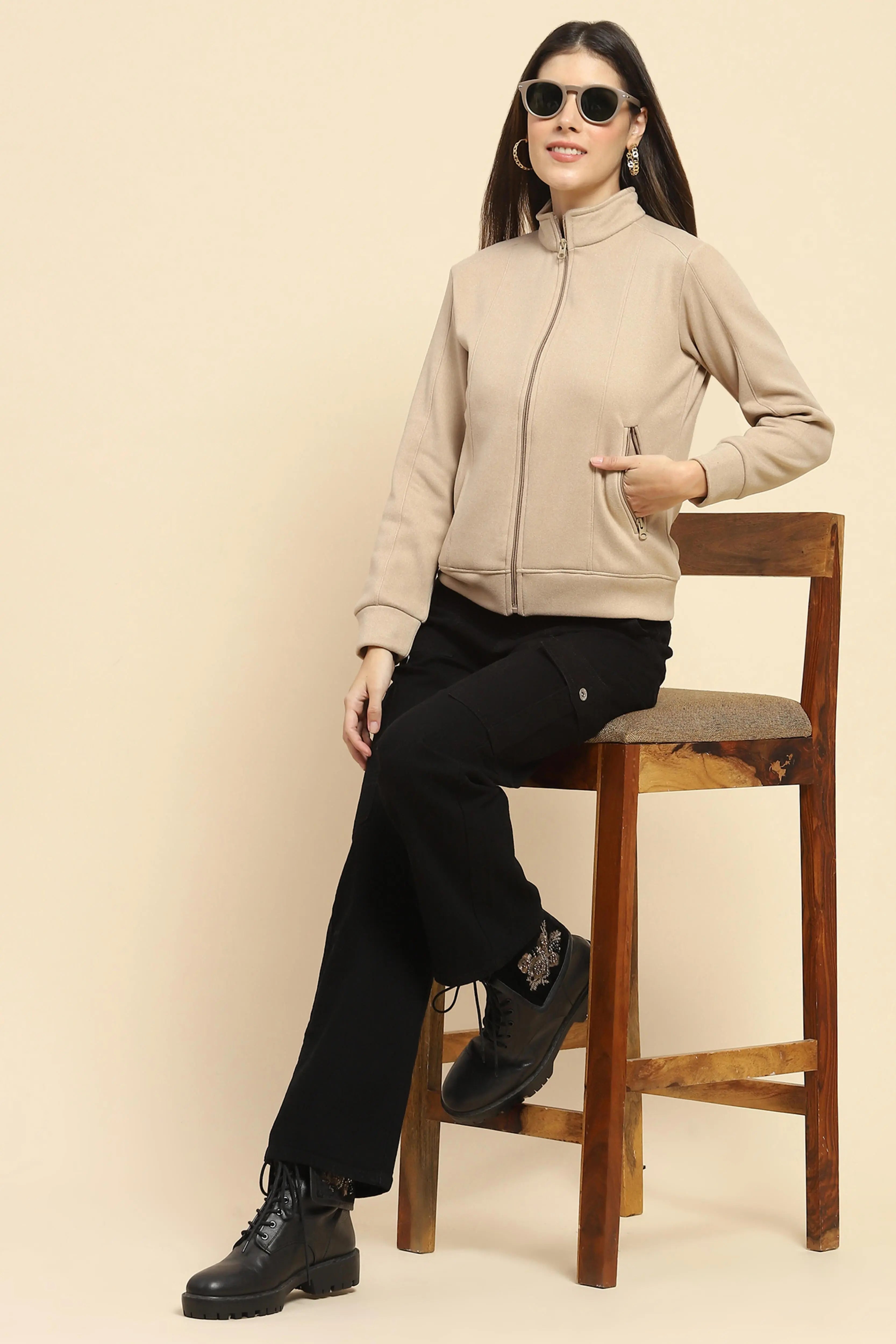 Fawn  Solid Sweatshirt - Global Republic