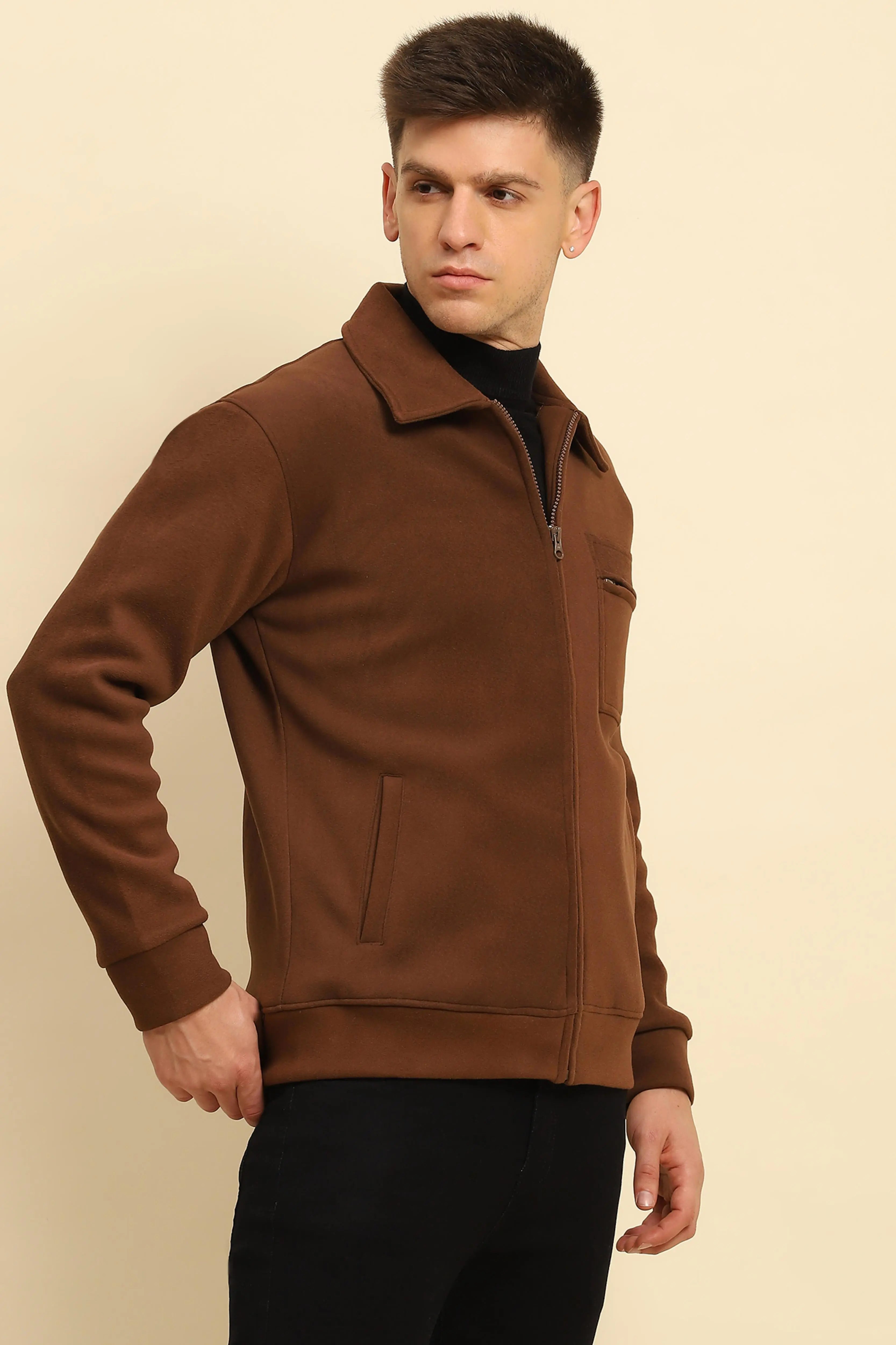 Coffee Solid Jacket - Global Republic