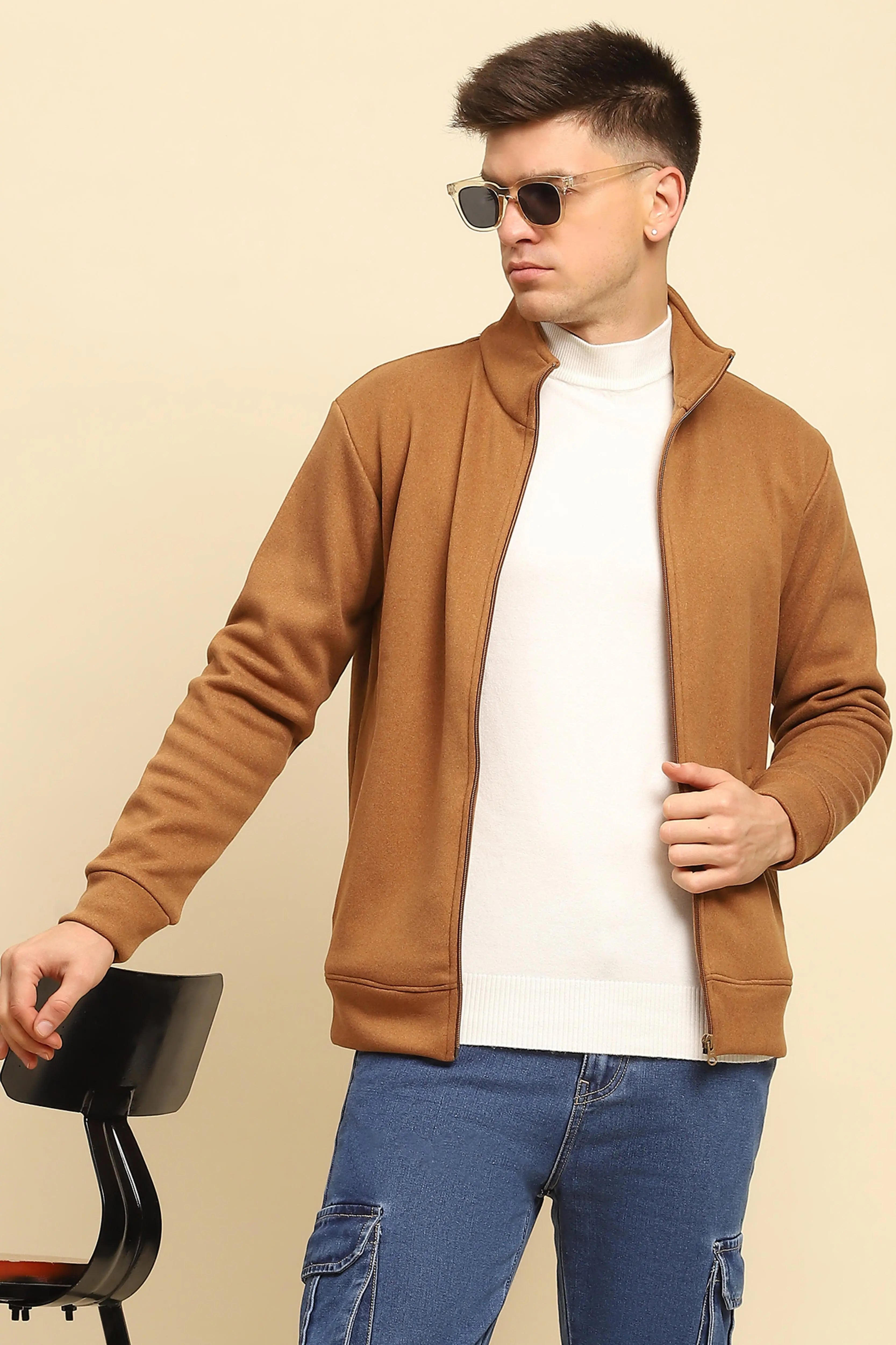 Camel  Solid Sweatshirt - Global Republic