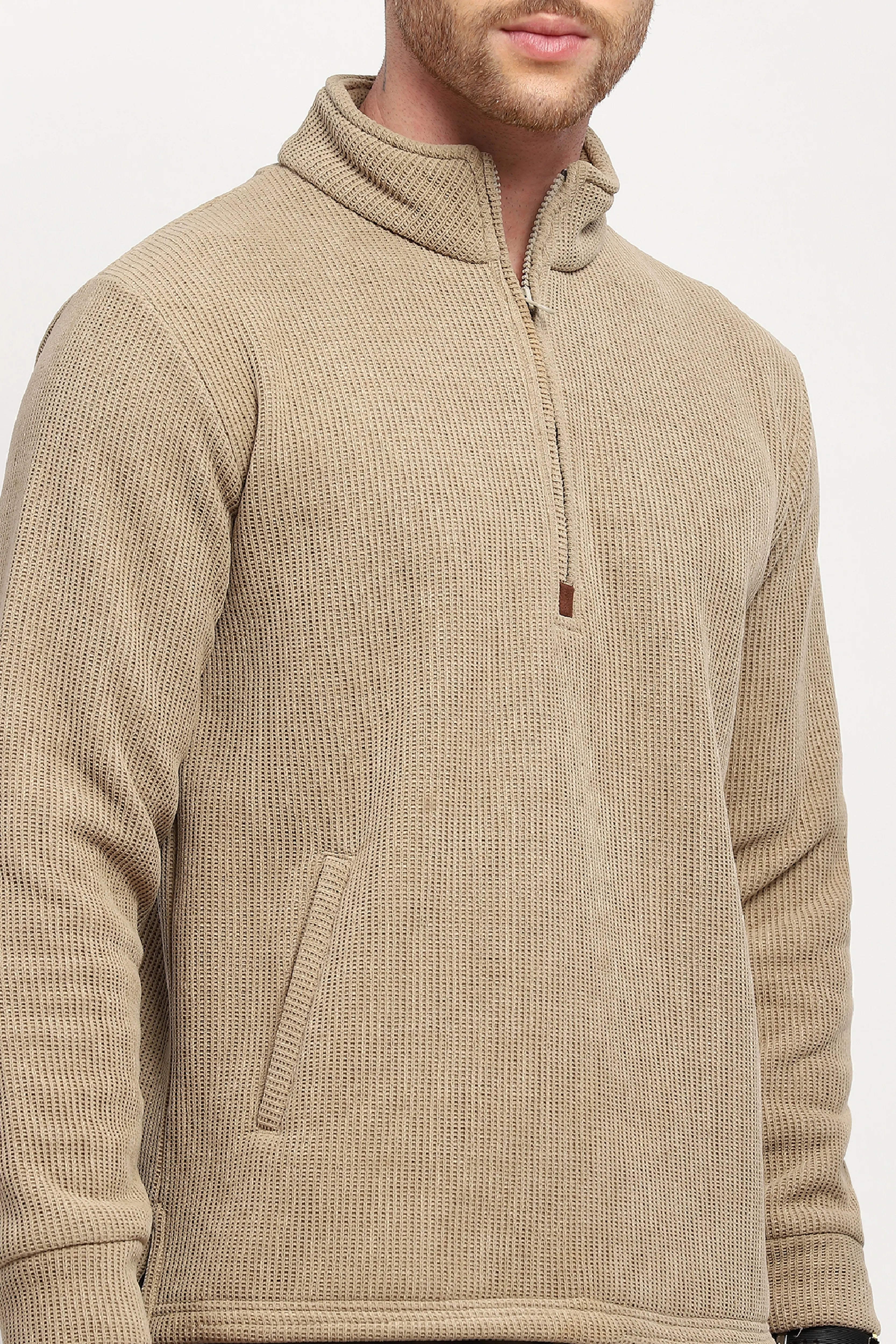 Wool-Blend Half-Zip Sweatshirt - Global Republic