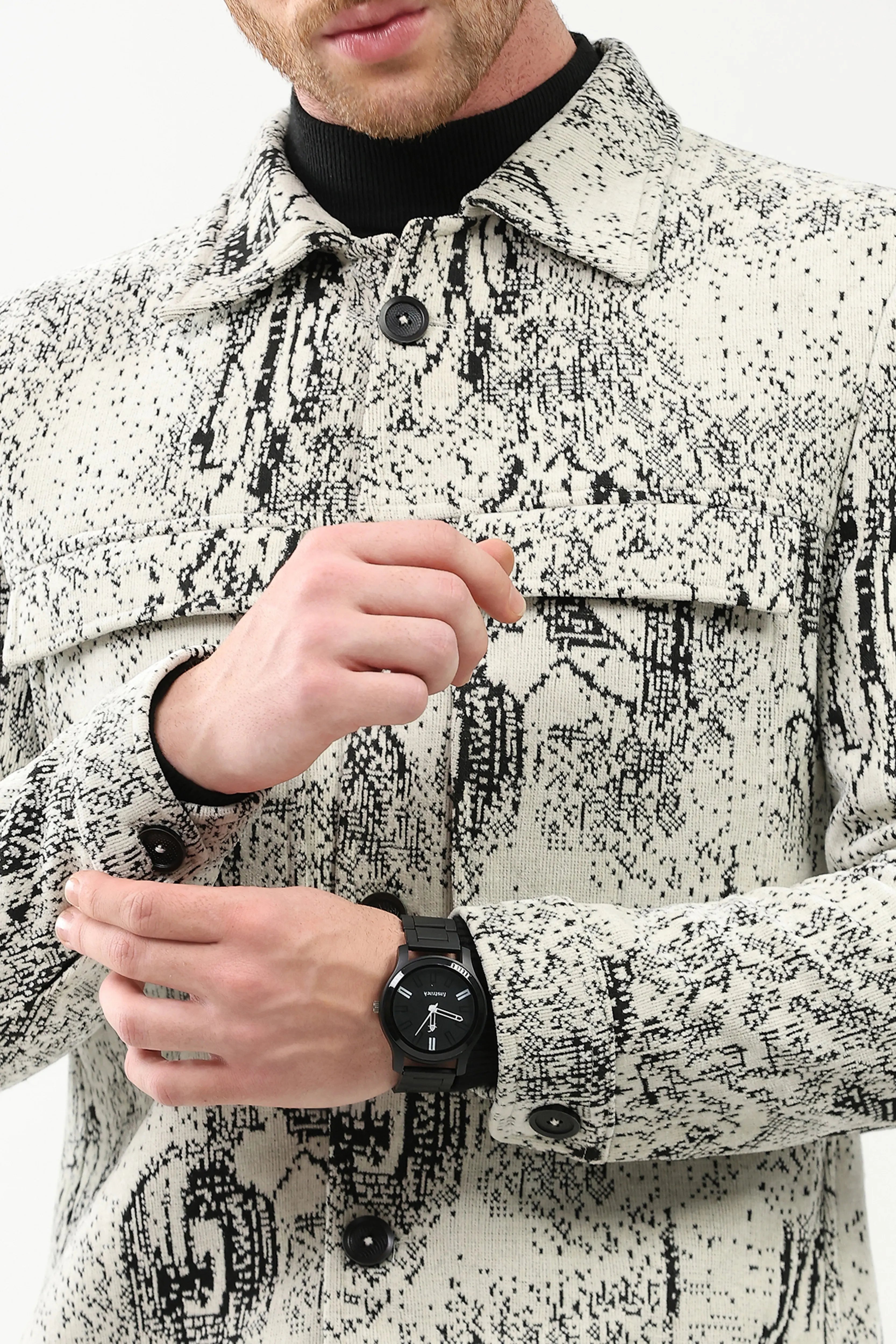 Textured Suede-Blend Winter Jacket - Global Republic