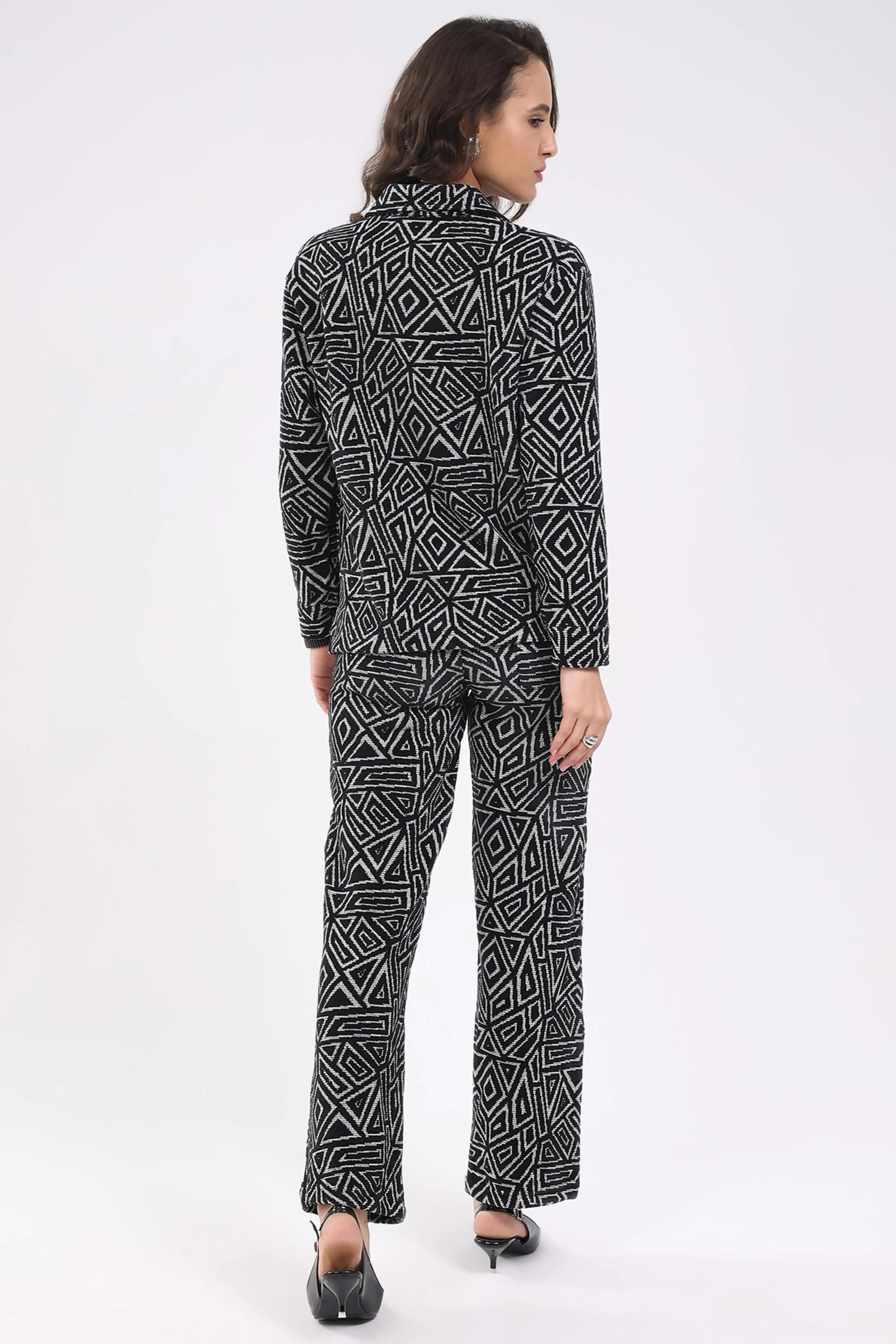 Black Wool Blend Winter Co-ord Set - Global Republic