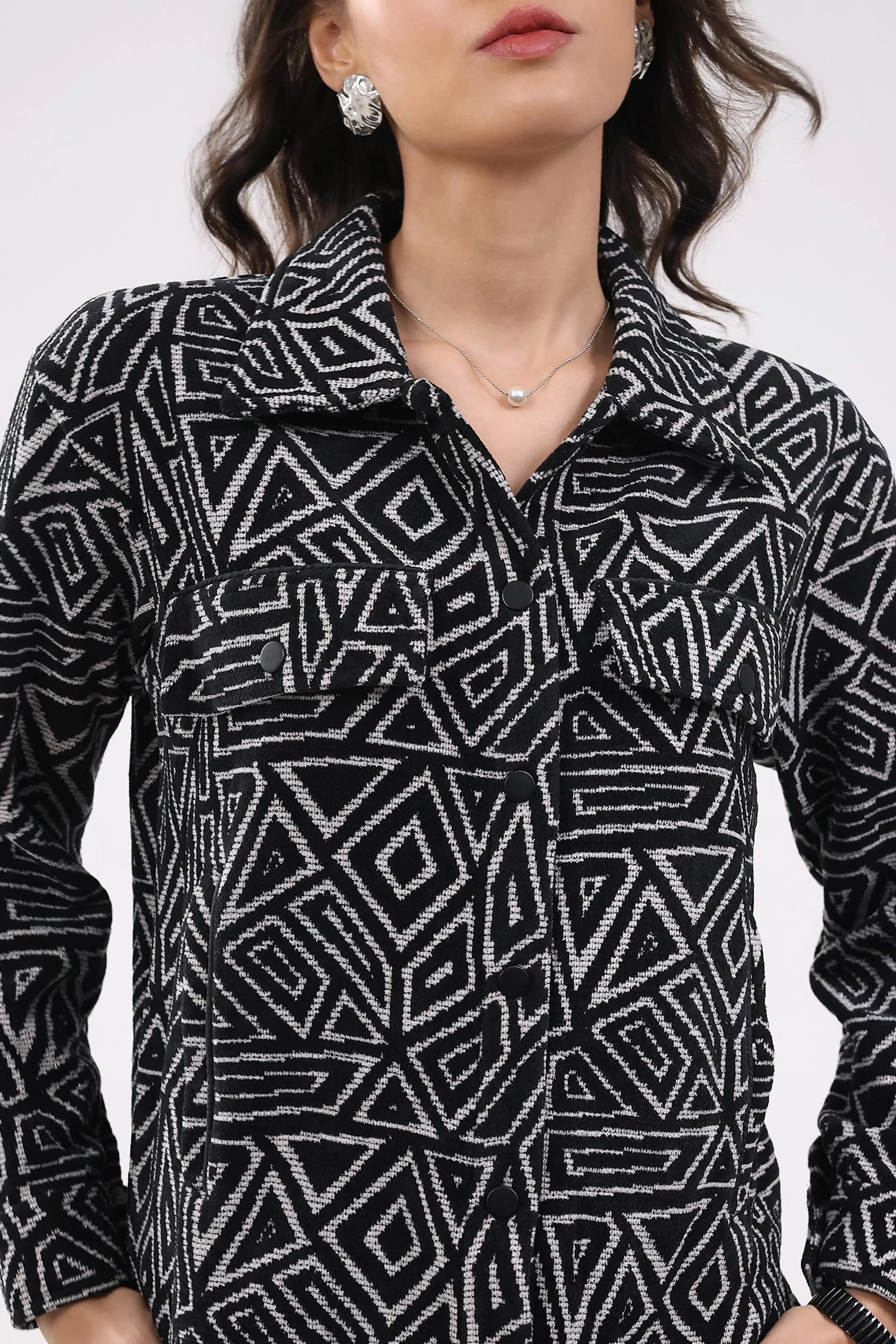 Black Wool Blend Winter Co-ord Set - Global Republic