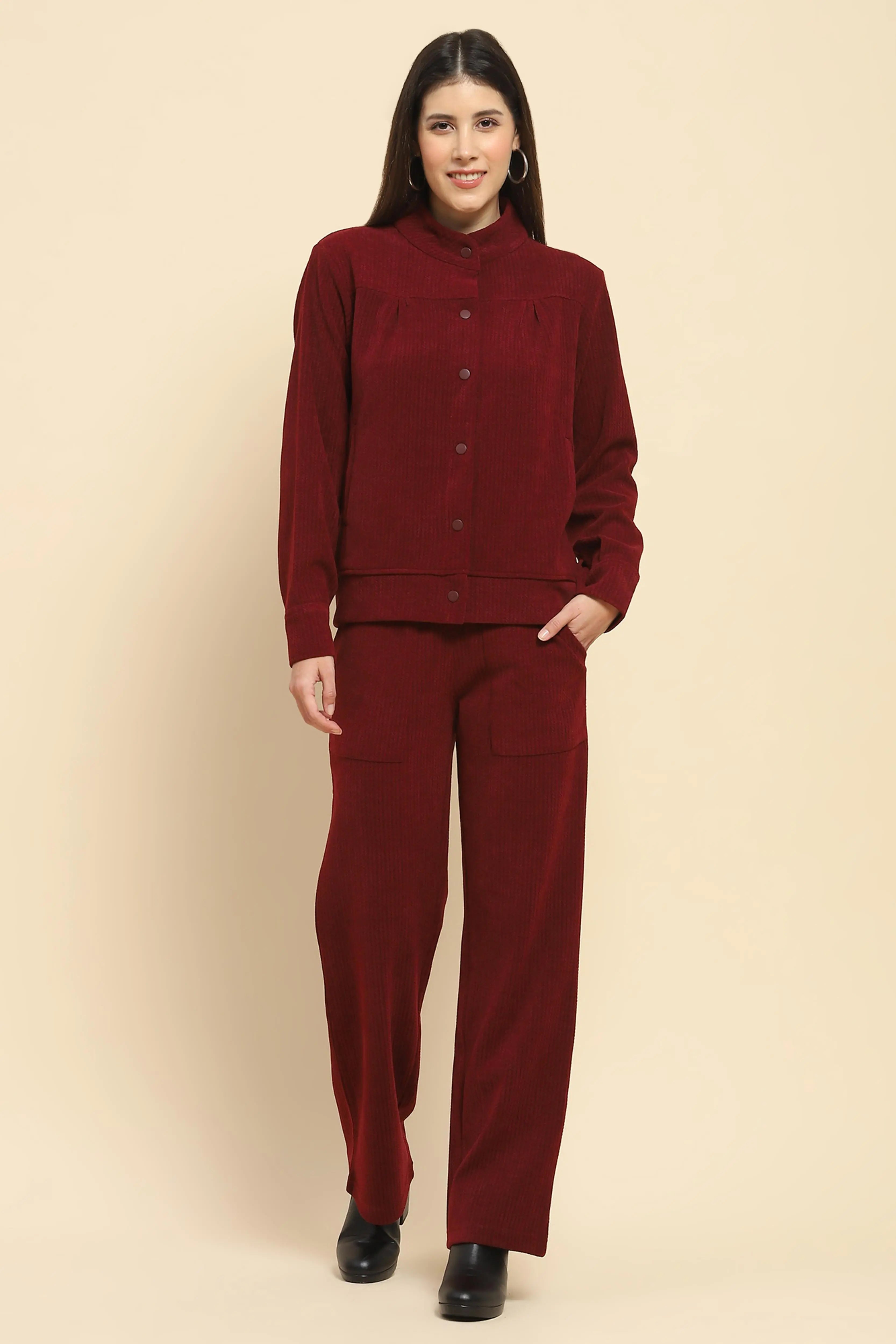 Burgundy  Co-Ord Set - Global Republic