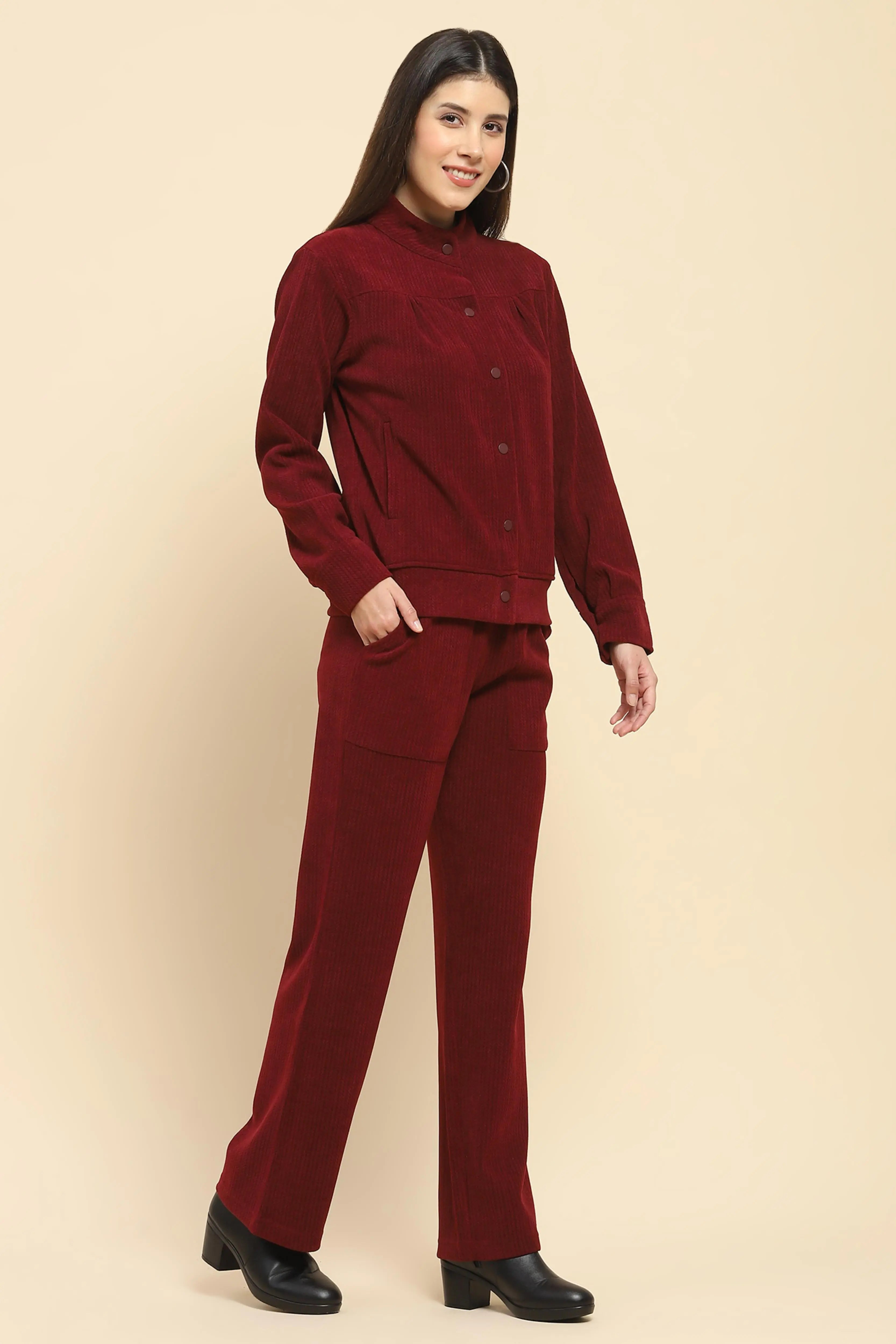 Burgundy  Co-Ord Set - Global Republic