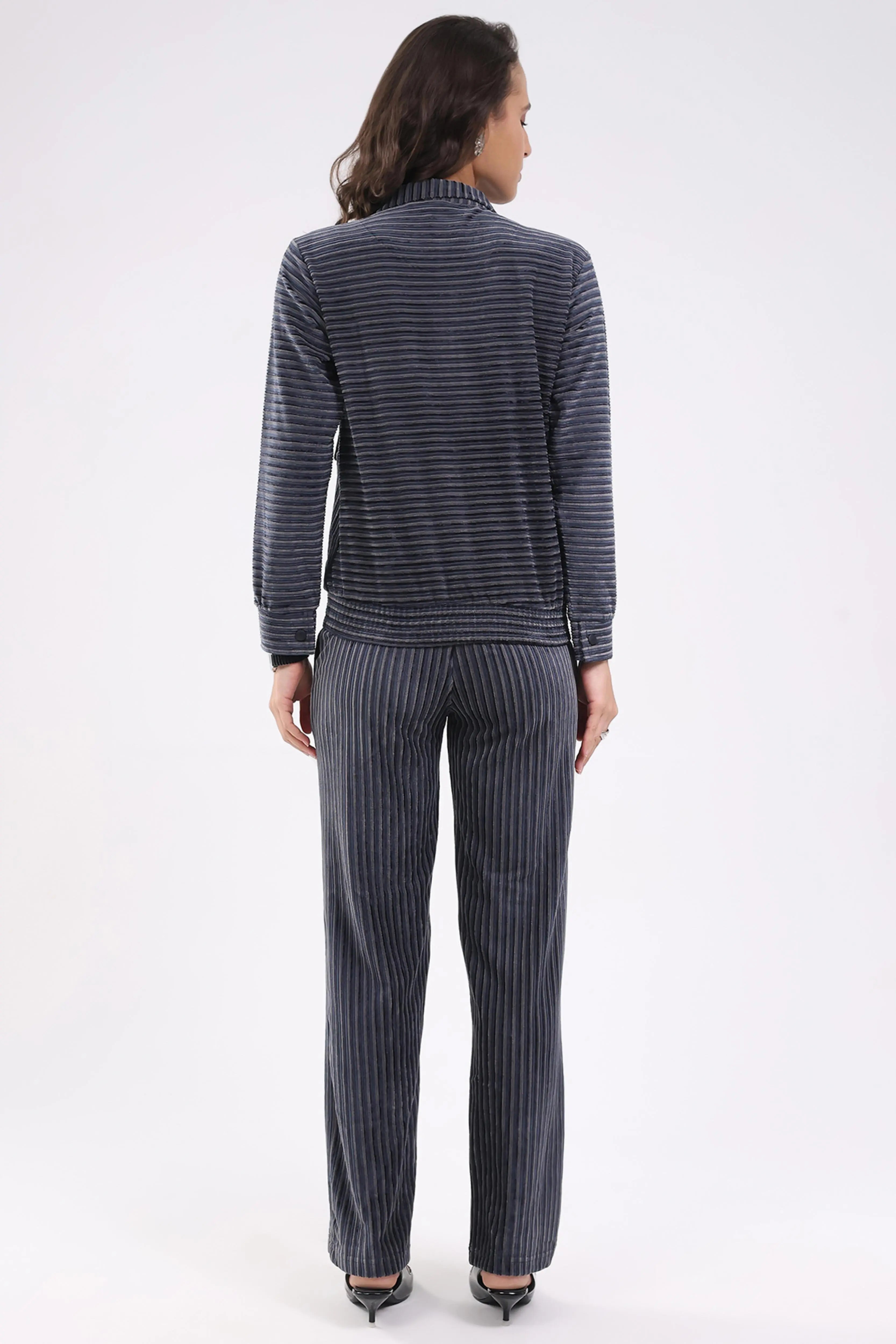 Blue Striped Winter Co-ord Set - Global Republic