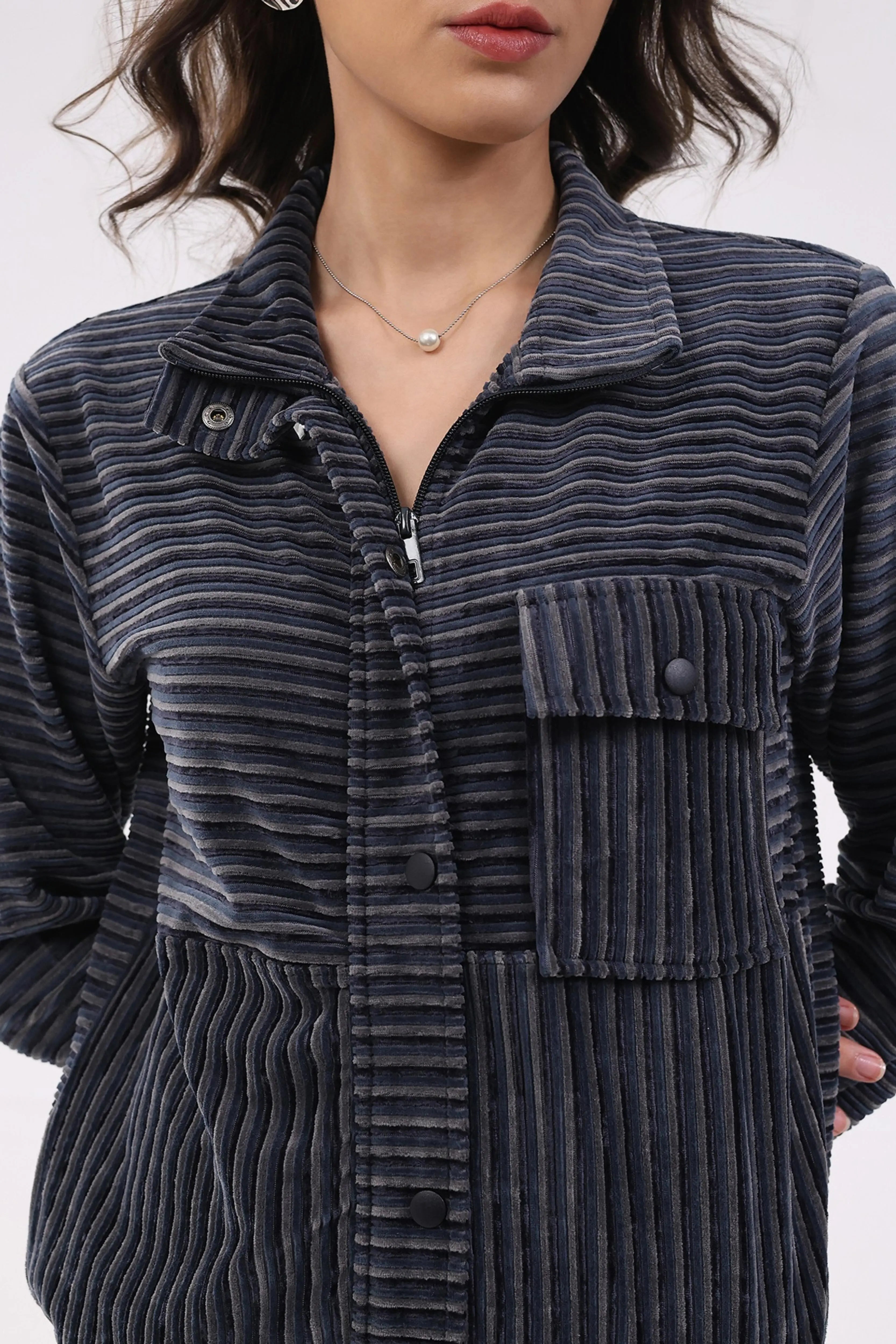 Blue Striped Winter Co-ord Set - Global Republic