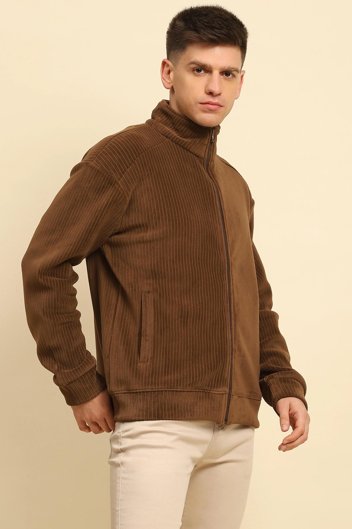Coffee  Solid Jacket - Global Republic