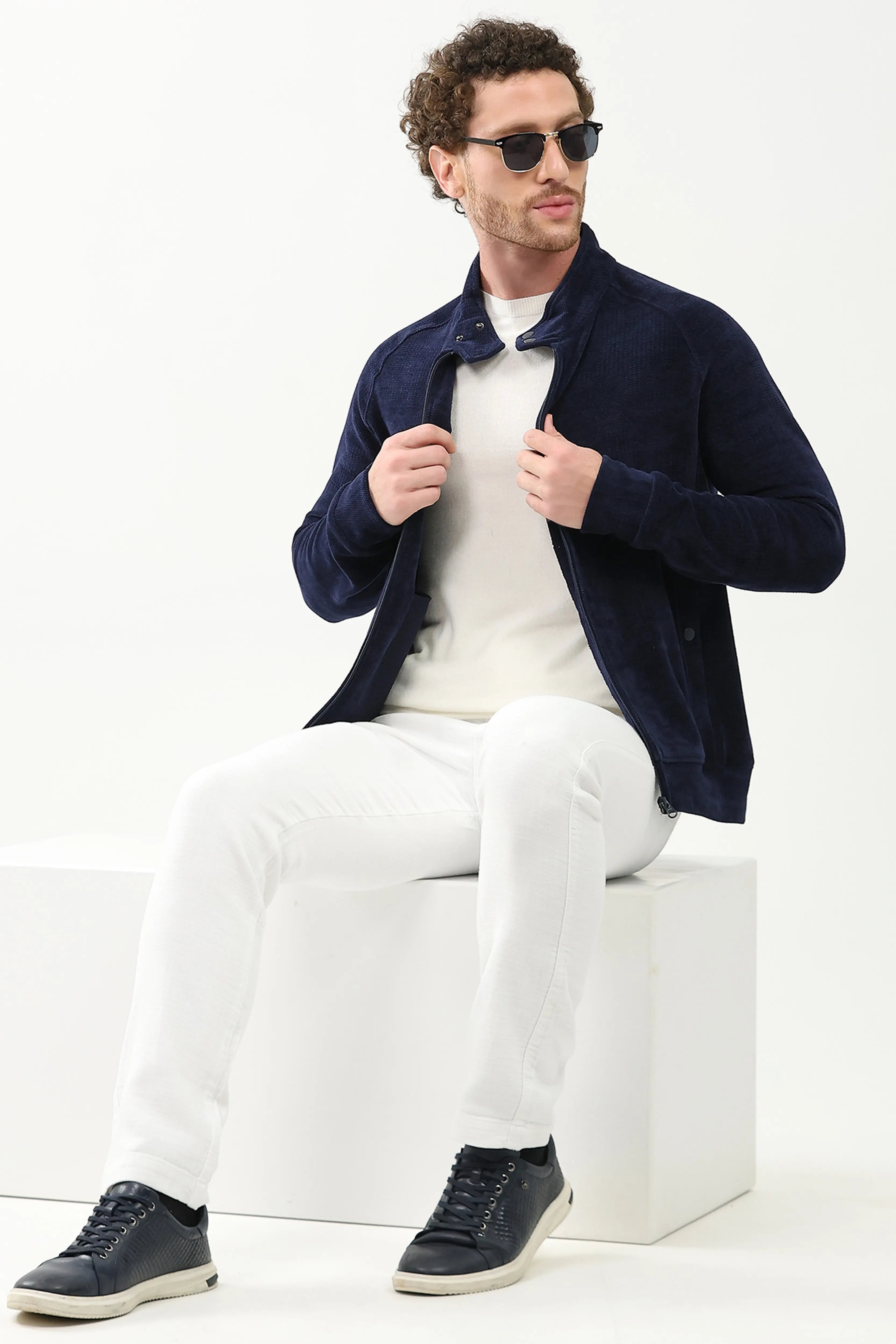 Wool-Blend Raglan Sleeve Jacket