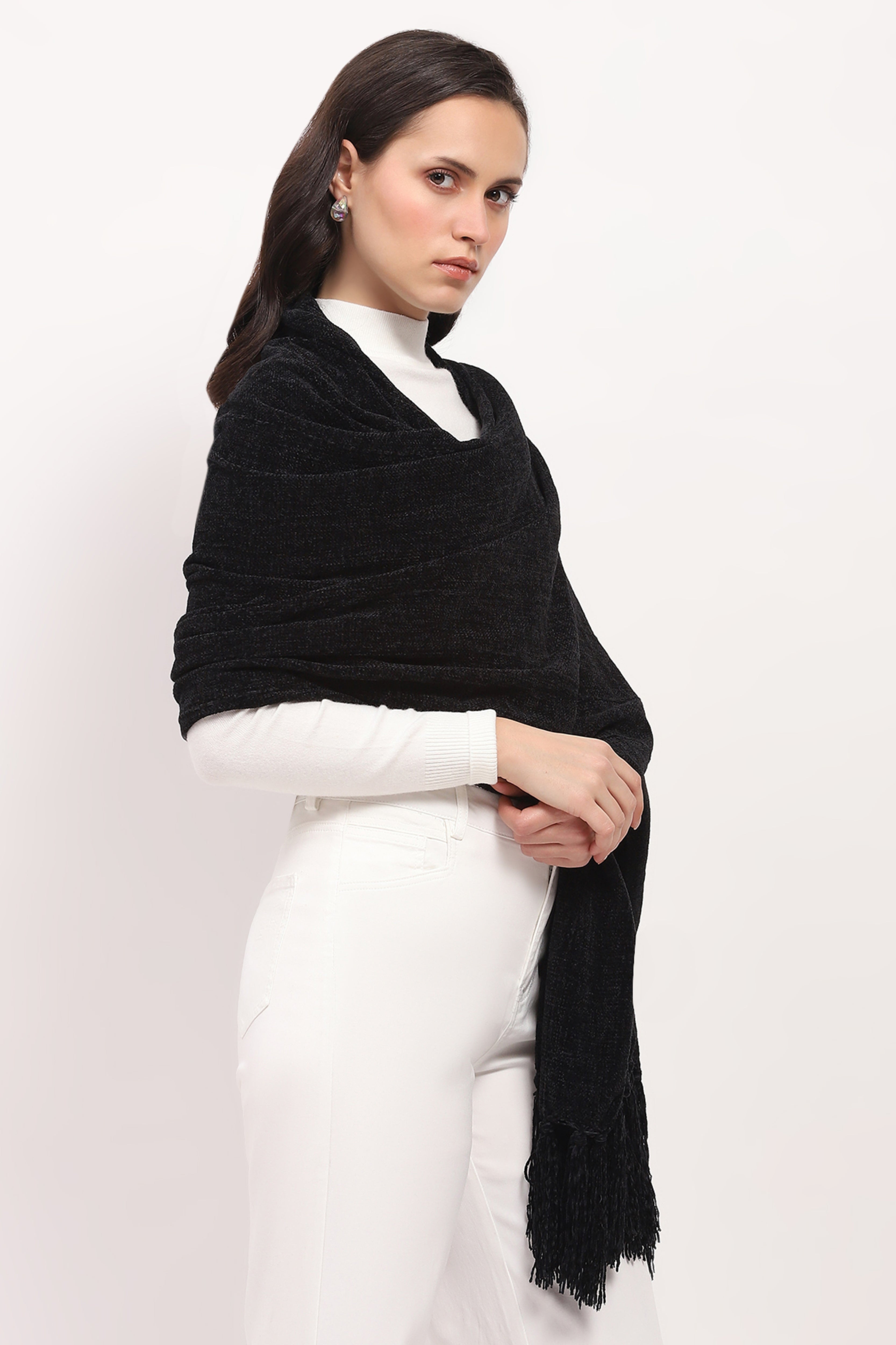Black Luxury Winter Stole