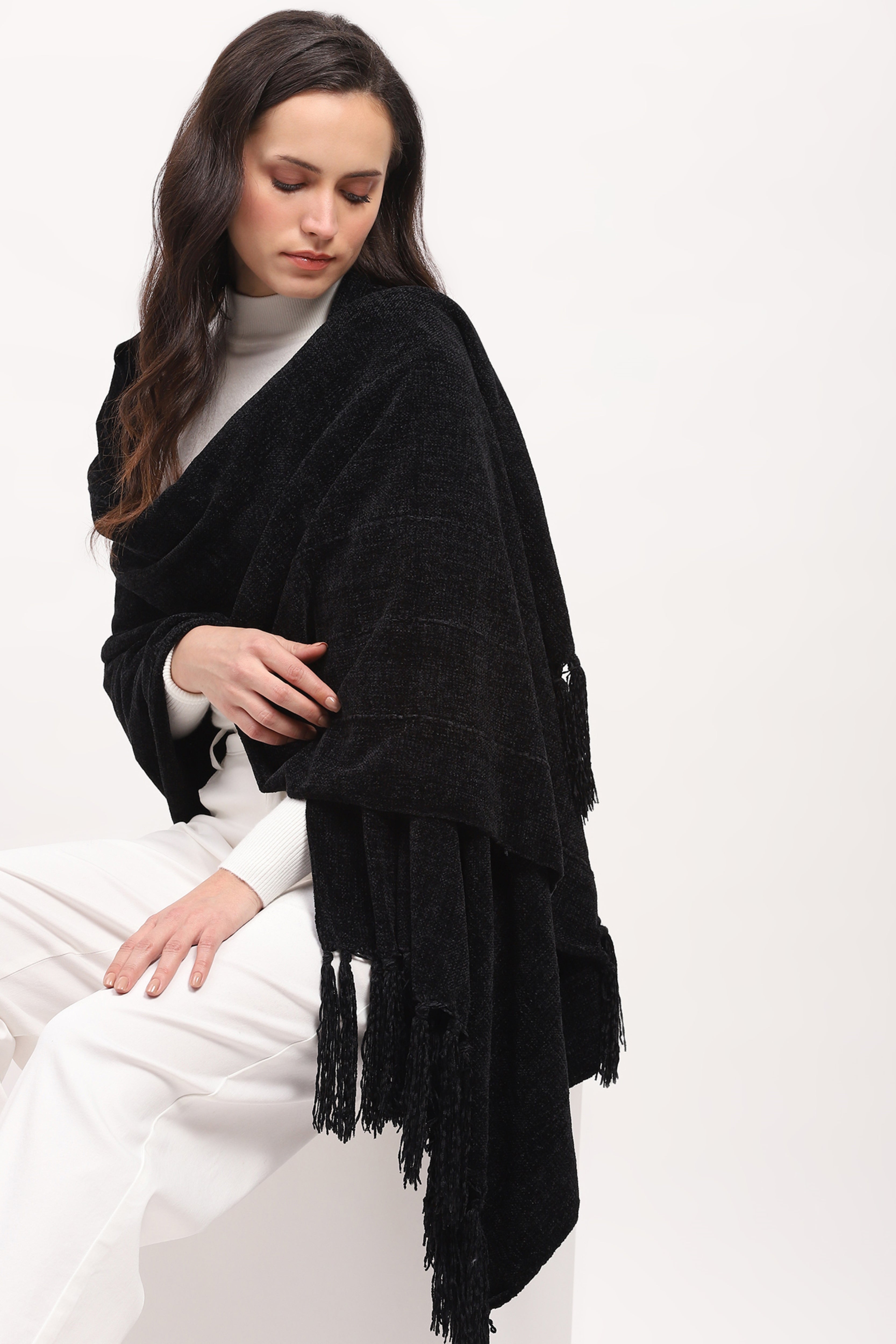 Black Luxury Winter Stole