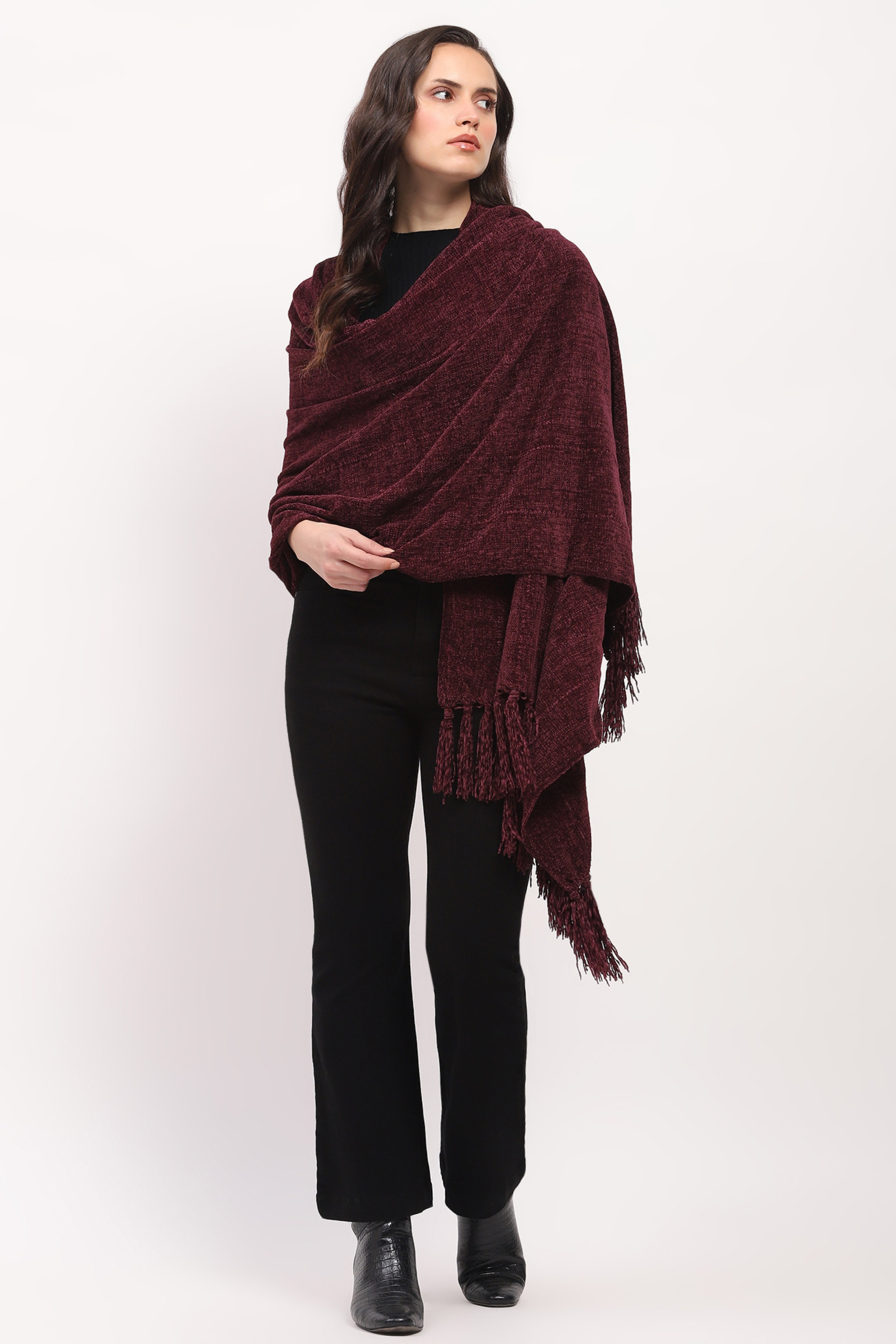 Maroon Luxury Winter Stole