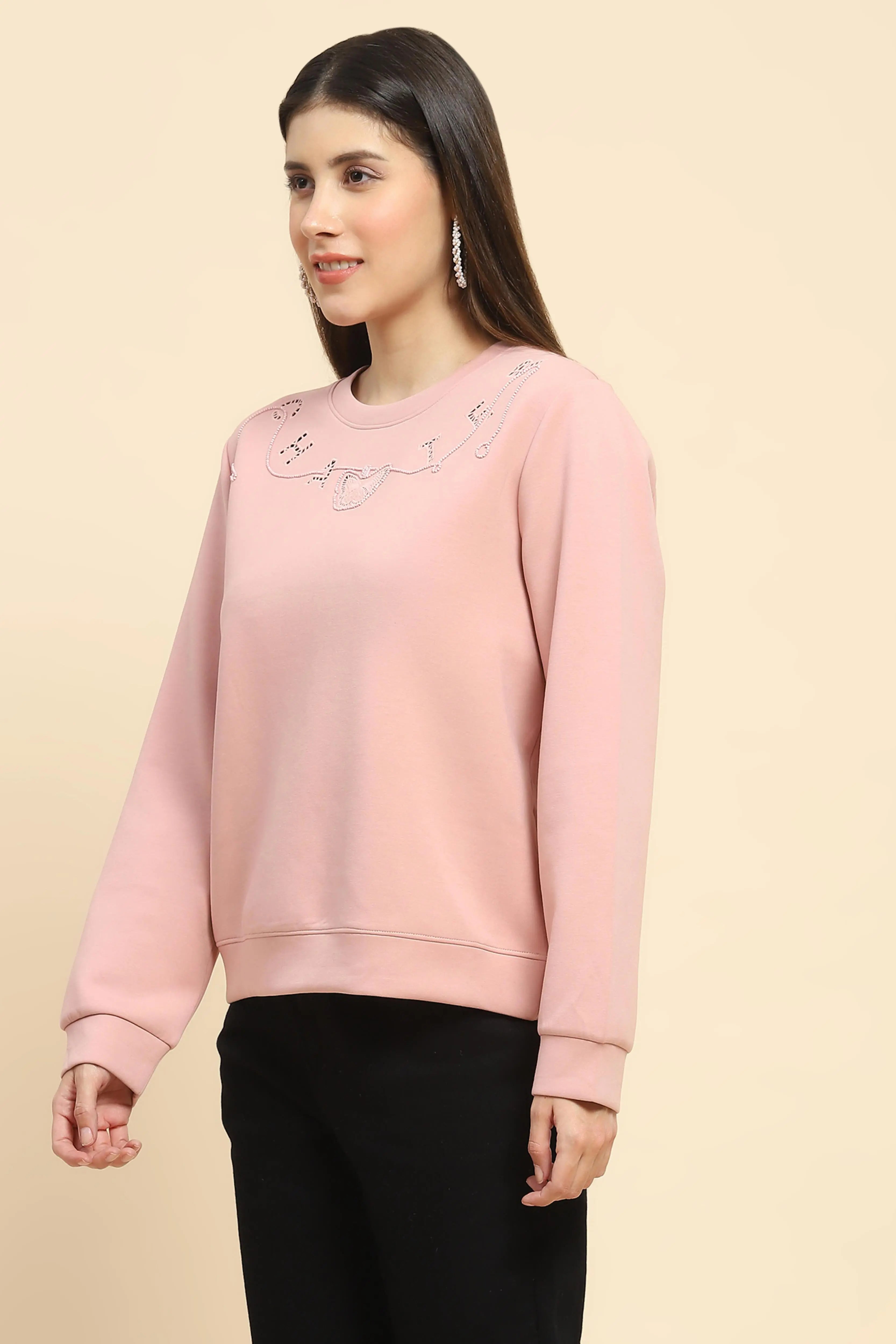 Pink   Embellished Sweatshirt - Global Republic