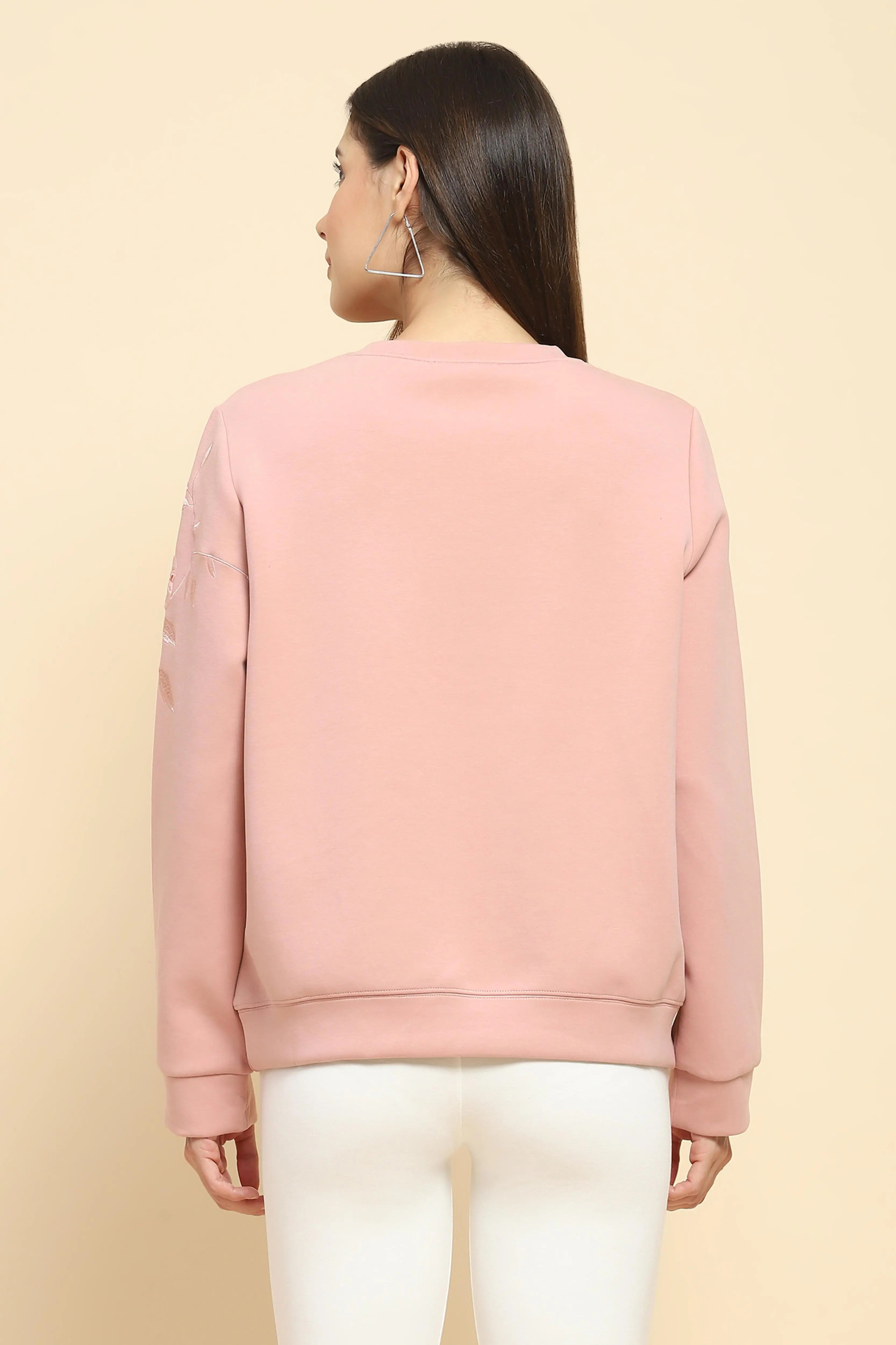 Pink  Embroidered Sweatshirt - Global Republic