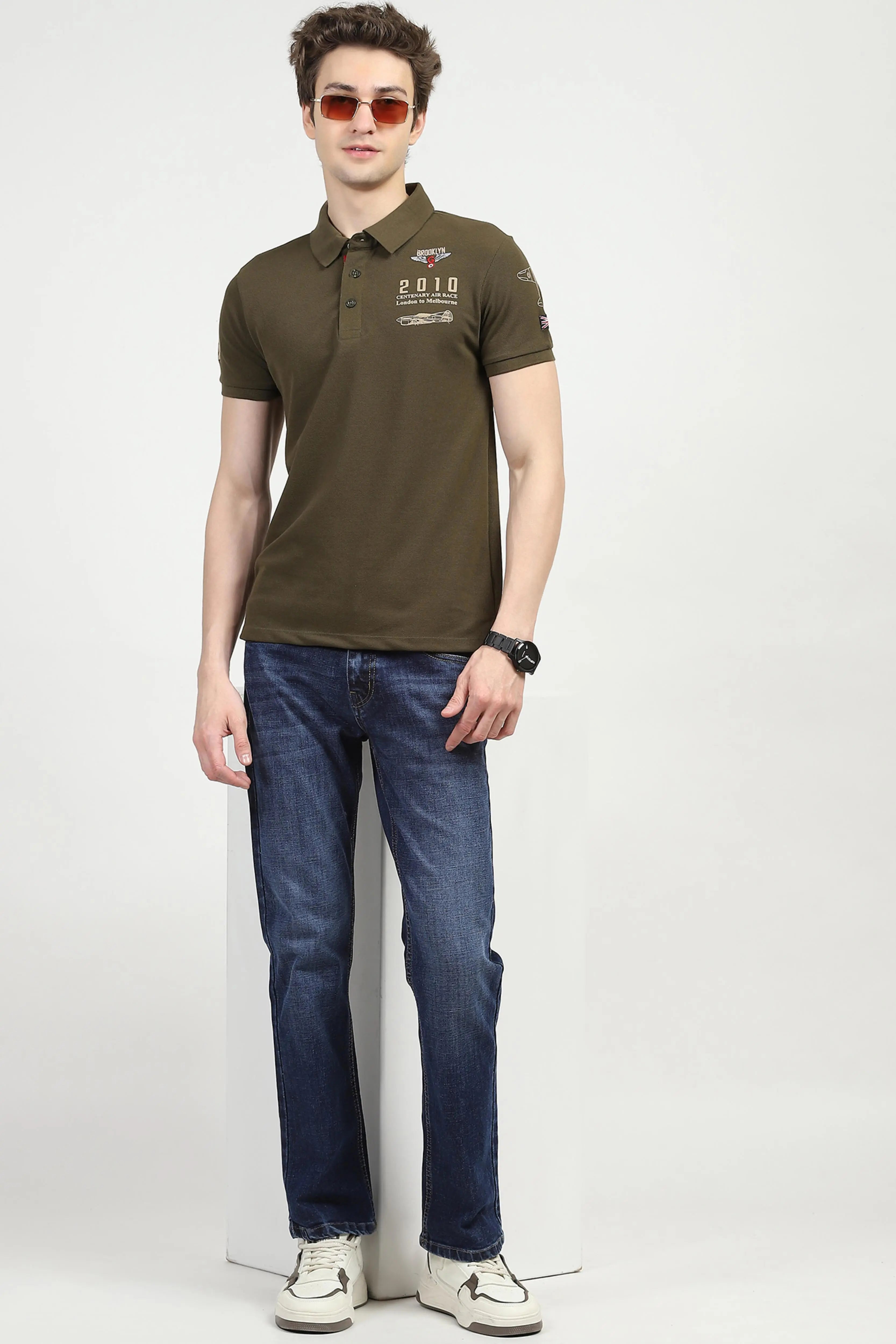 Olive Cotton Polo T-shirt - Global Republic