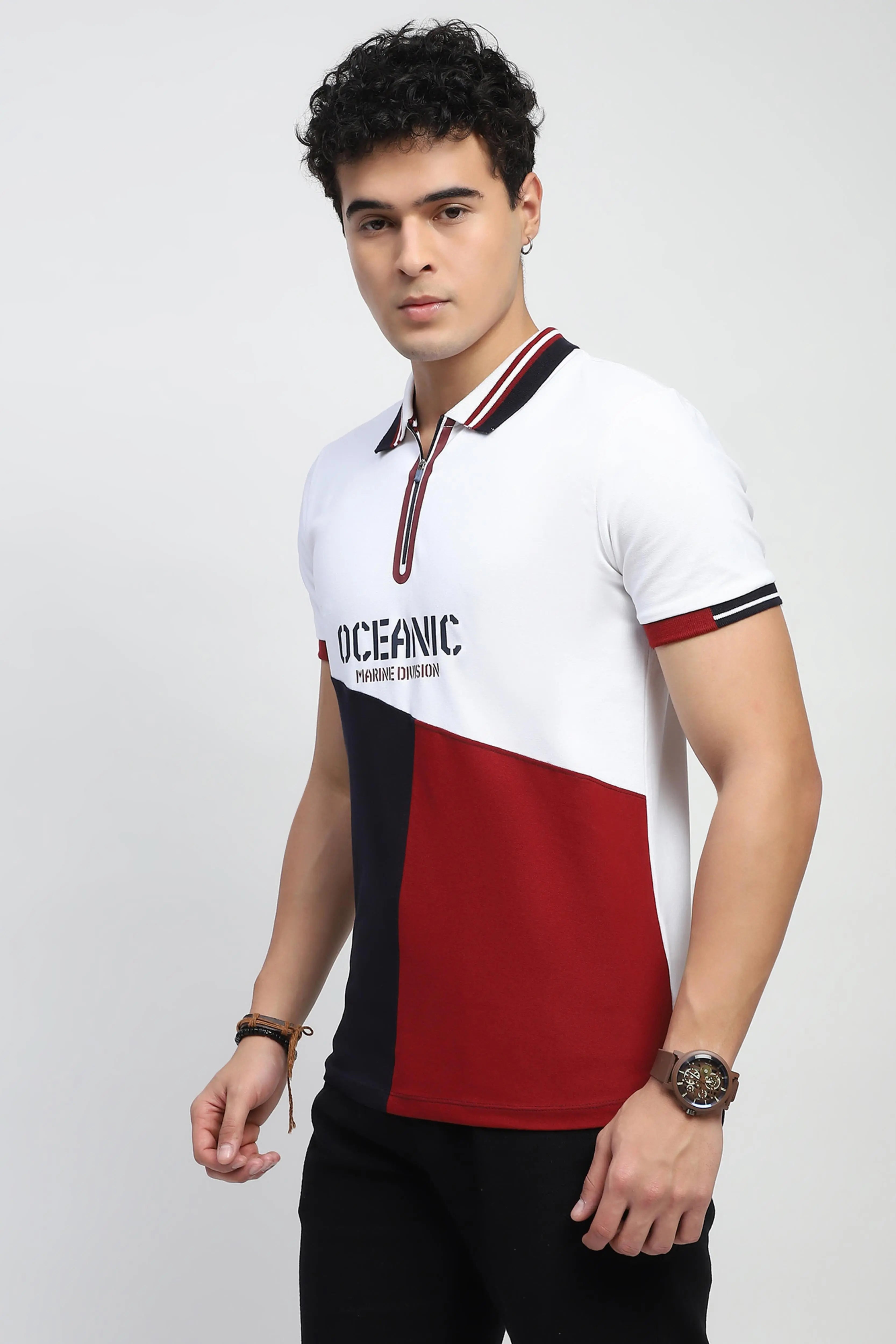 Color Block Cotton T-Shirt - Global Republic