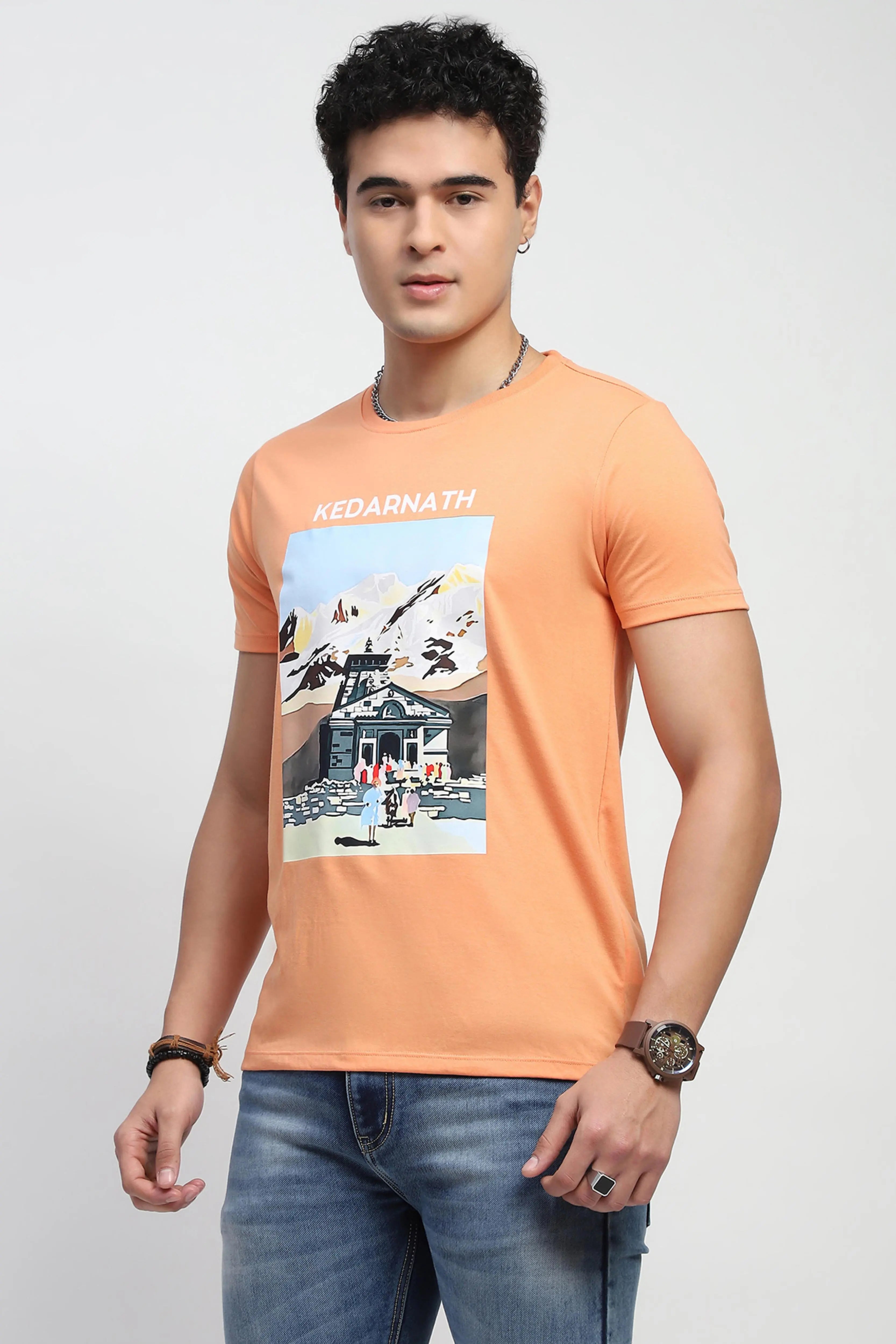 Graphic Cotton Round Neck T-Shirt - Global Republic