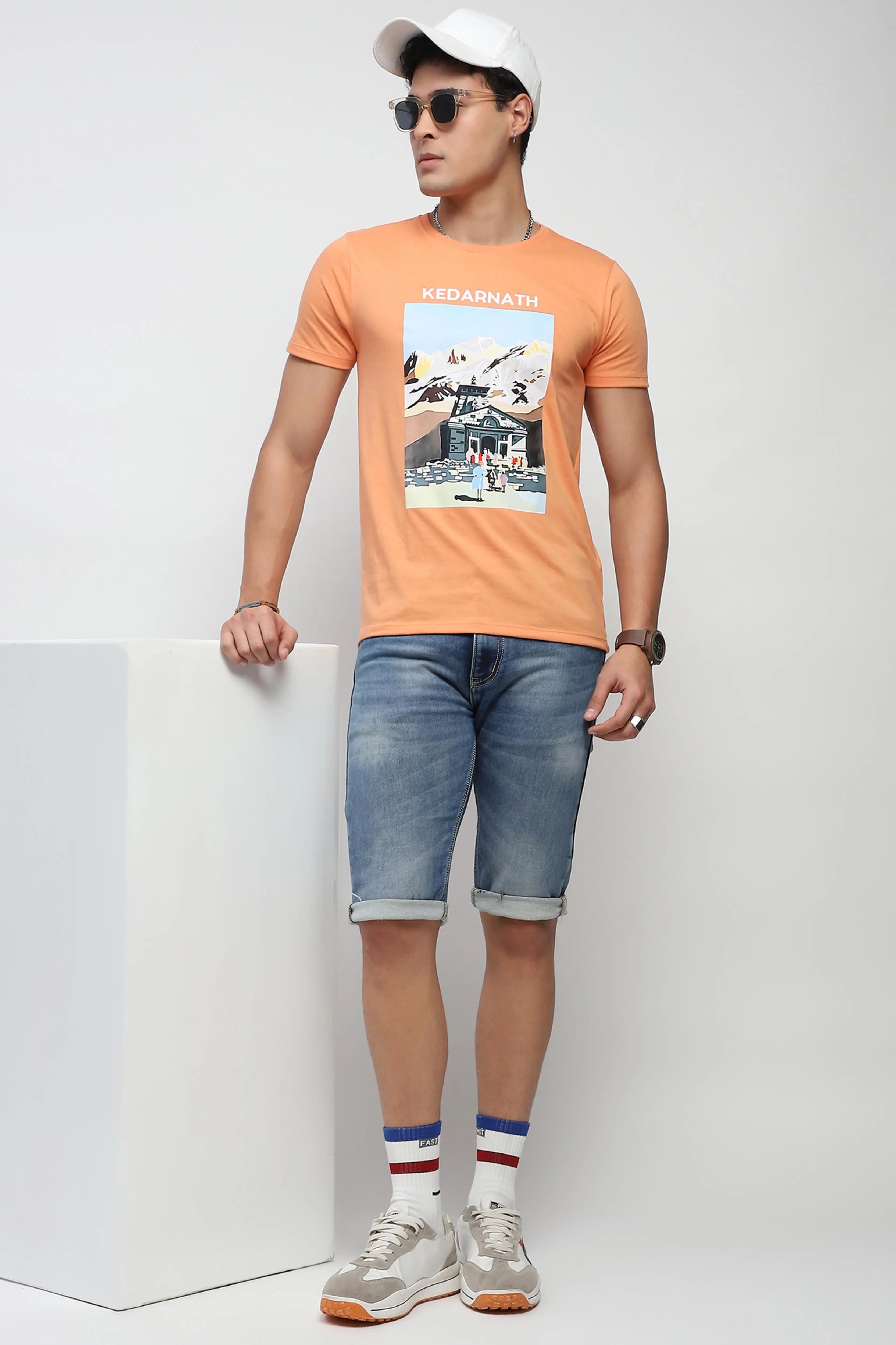 Graphic Cotton Round Neck T-Shirt - Global Republic