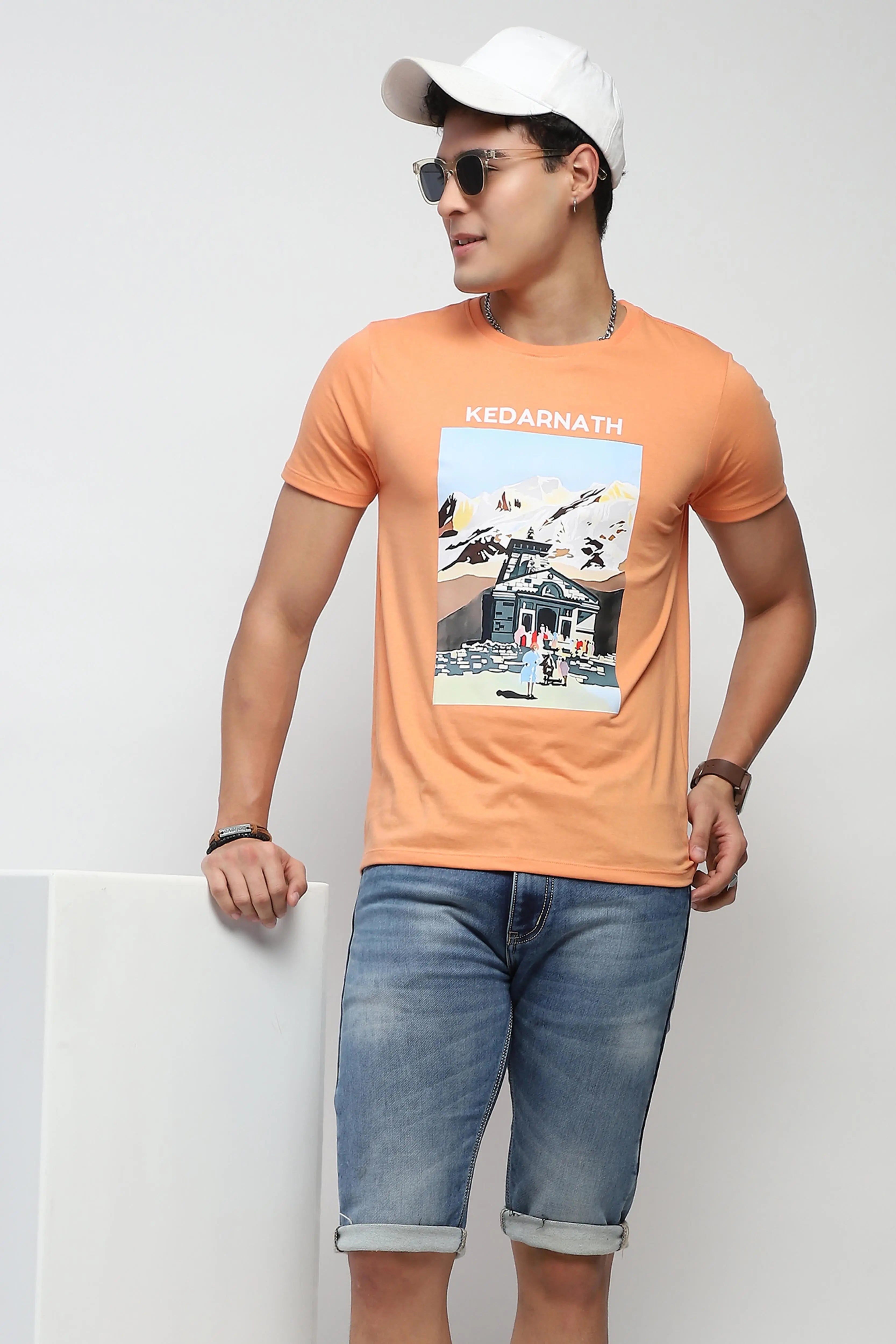 Graphic Cotton Round Neck T-Shirt - Global Republic