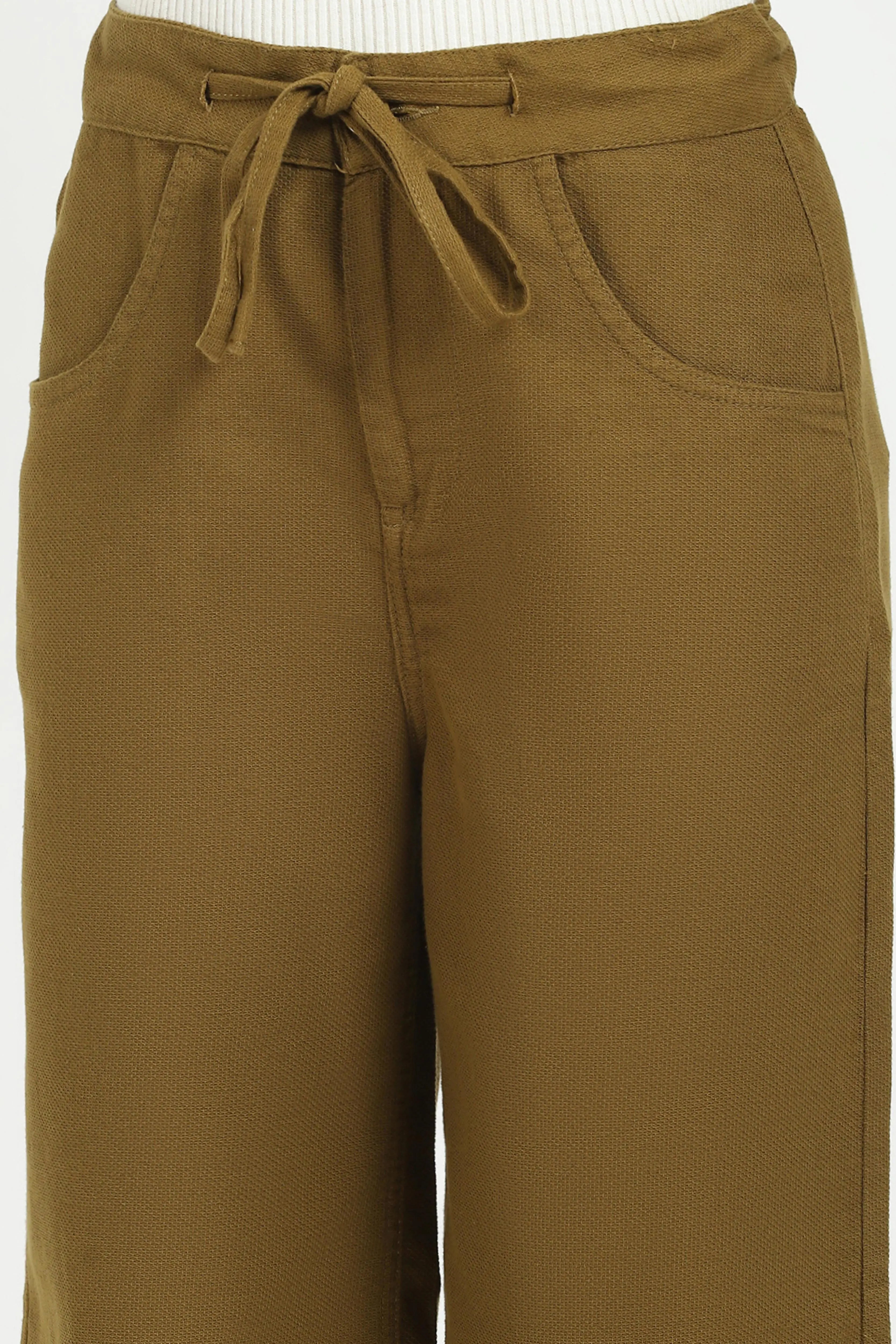 Olive Cotton Relaxed Fit Culottes - Global Republic