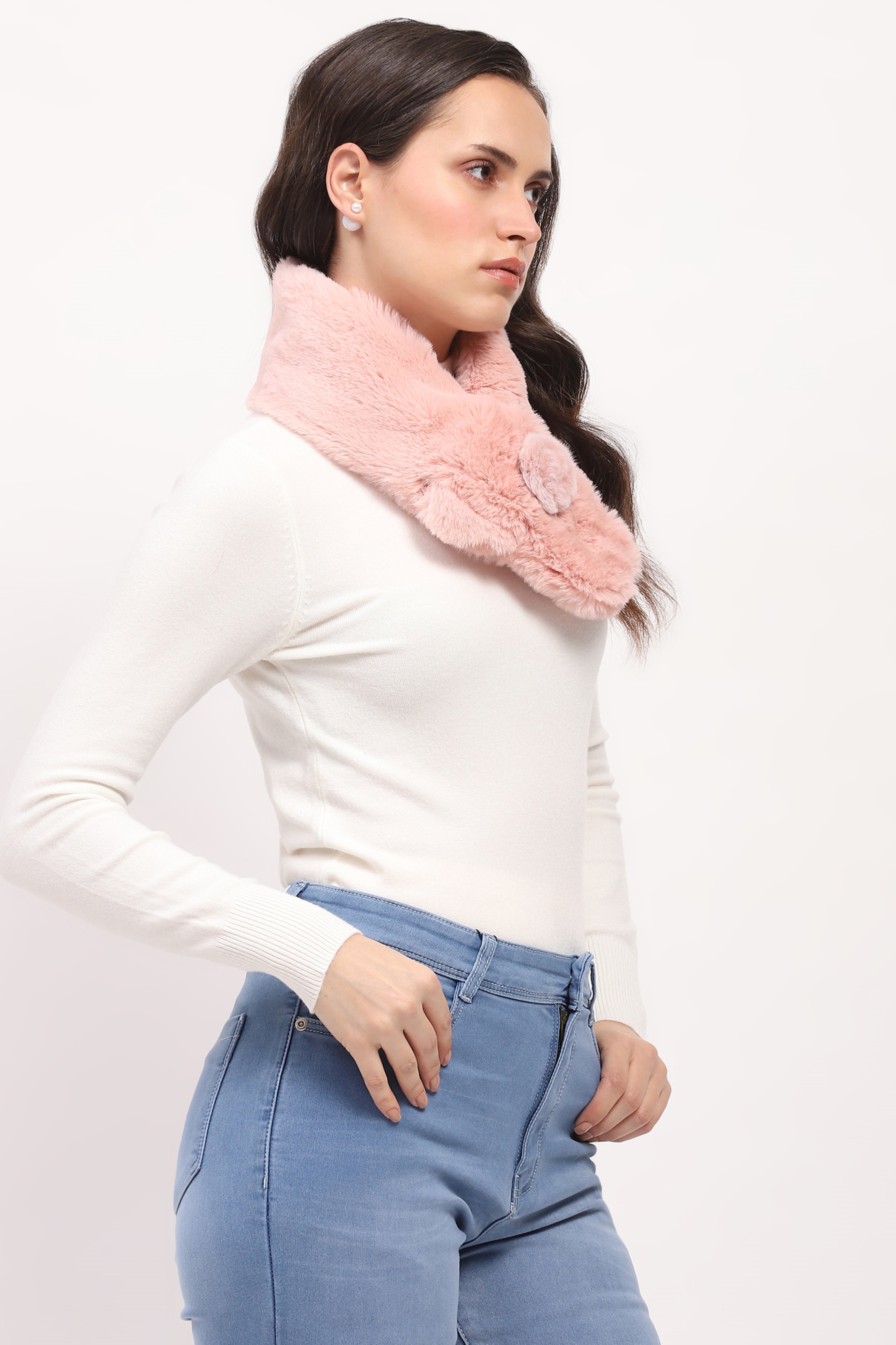 Pink Faux Fur Stole