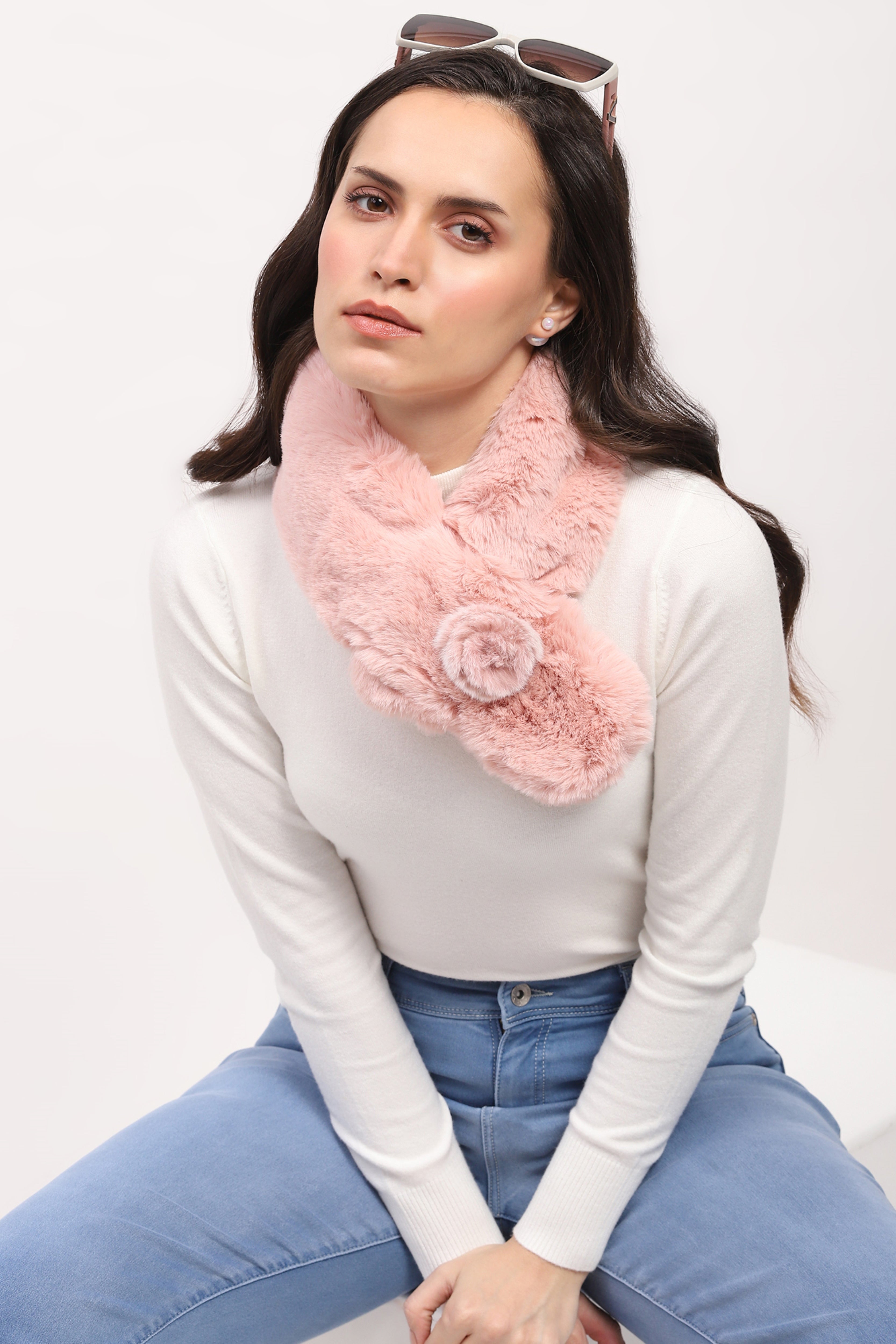 Pink Faux Fur Stole