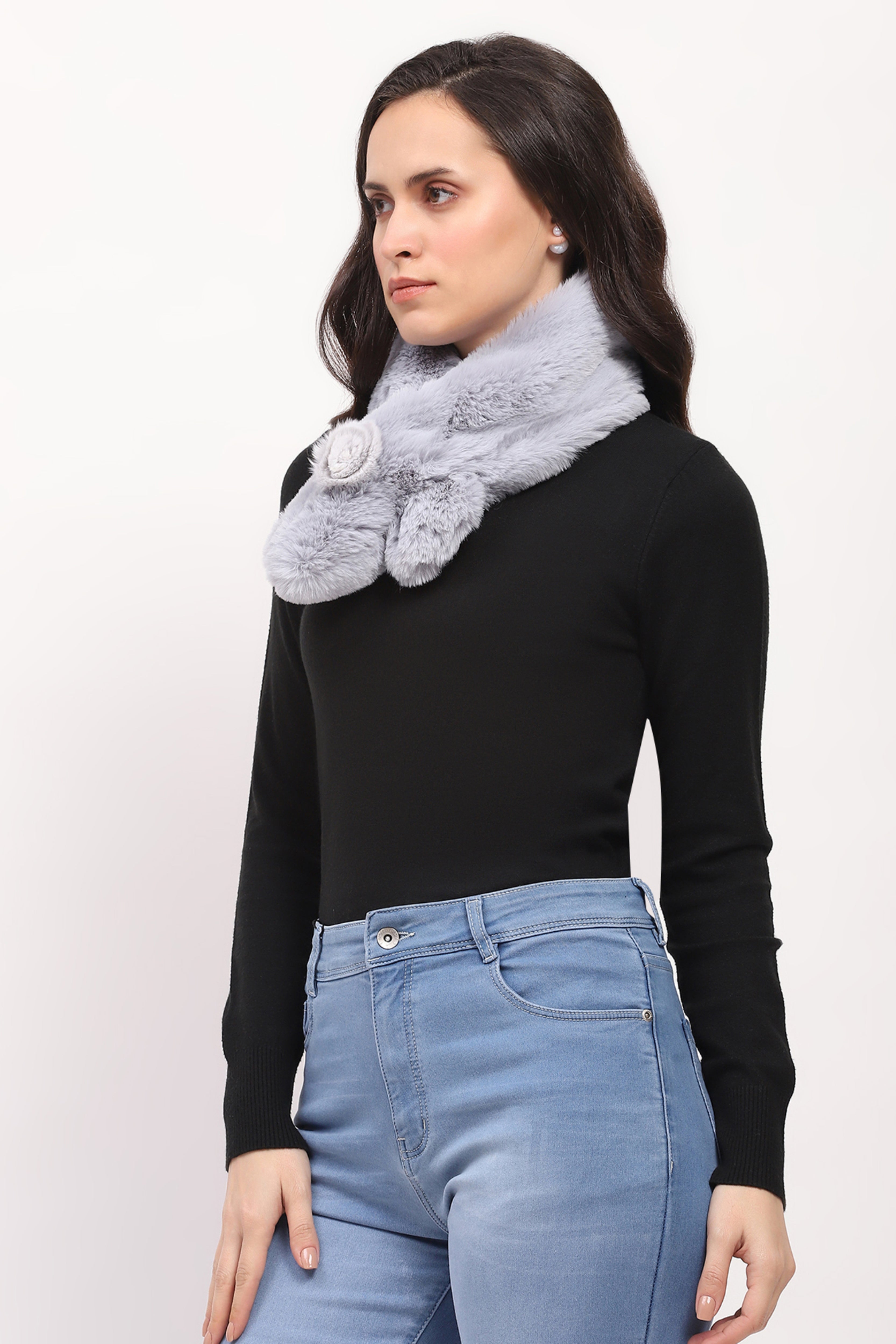 Blue Faux Fur Stole